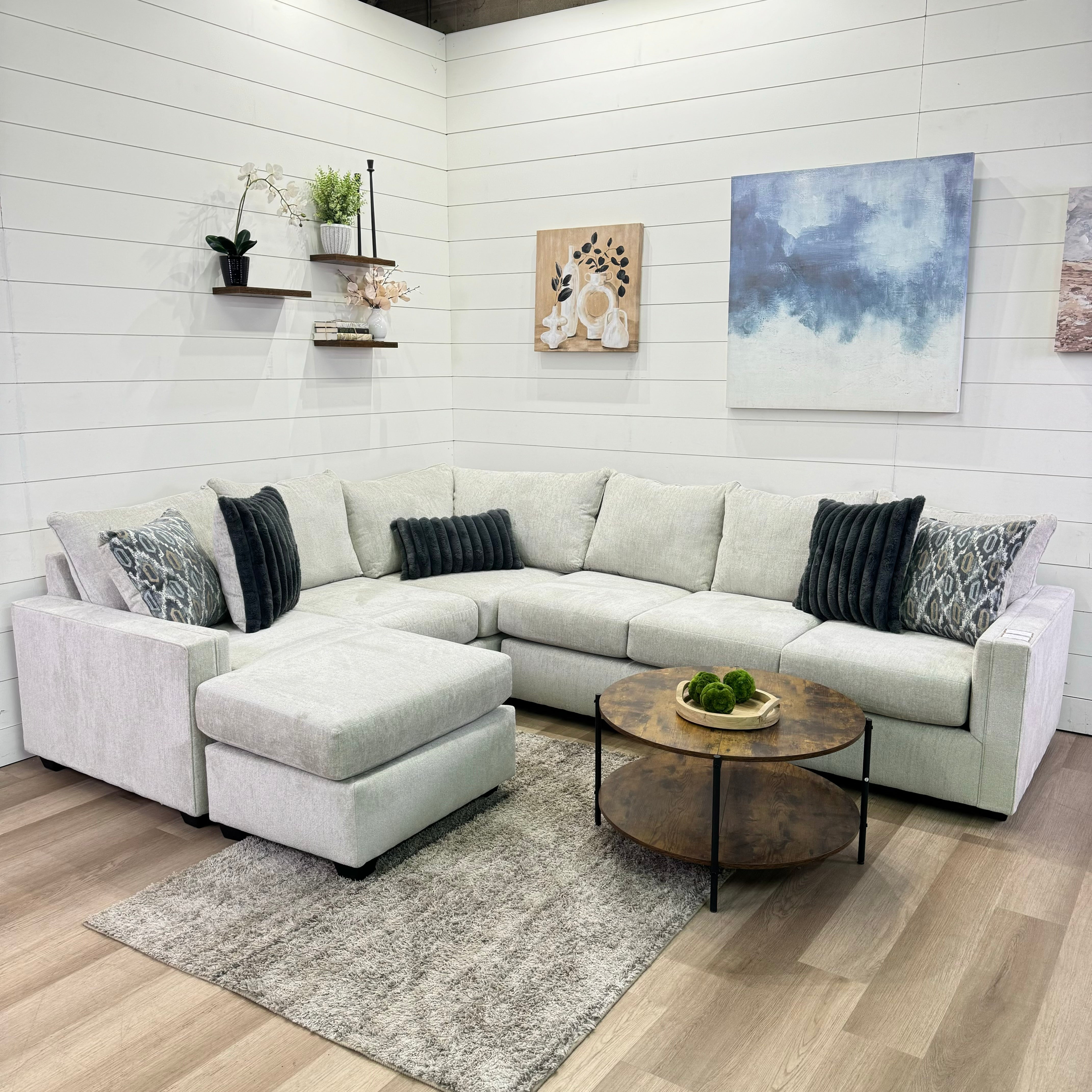 Harper Cream U Shape Reversible Chaise Sectional