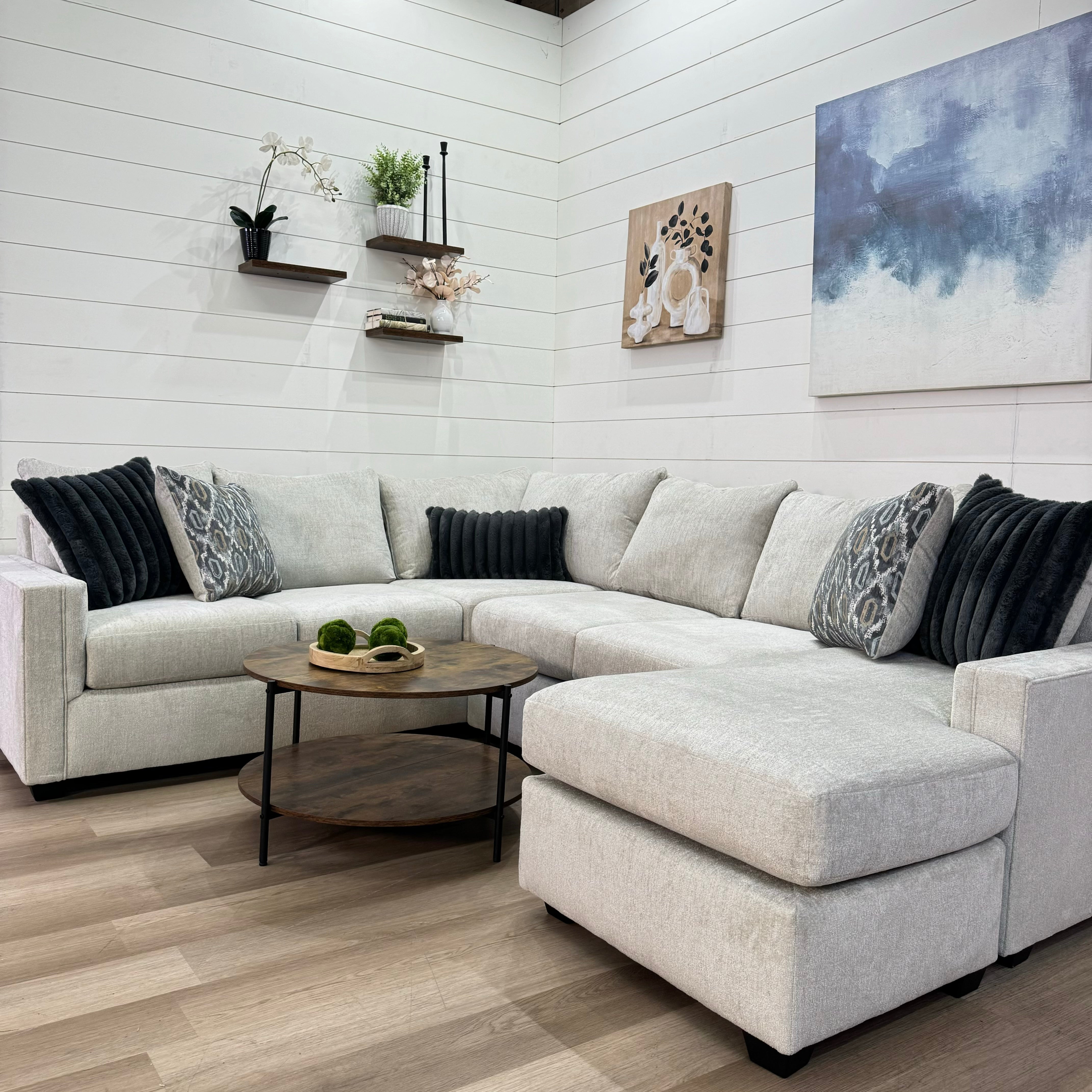 Harper Cream U Shape Reversible Chaise Sectional