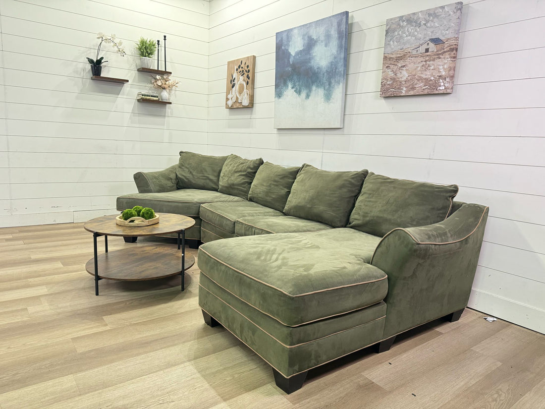 Sage Green Cuddler Chaise Sectional