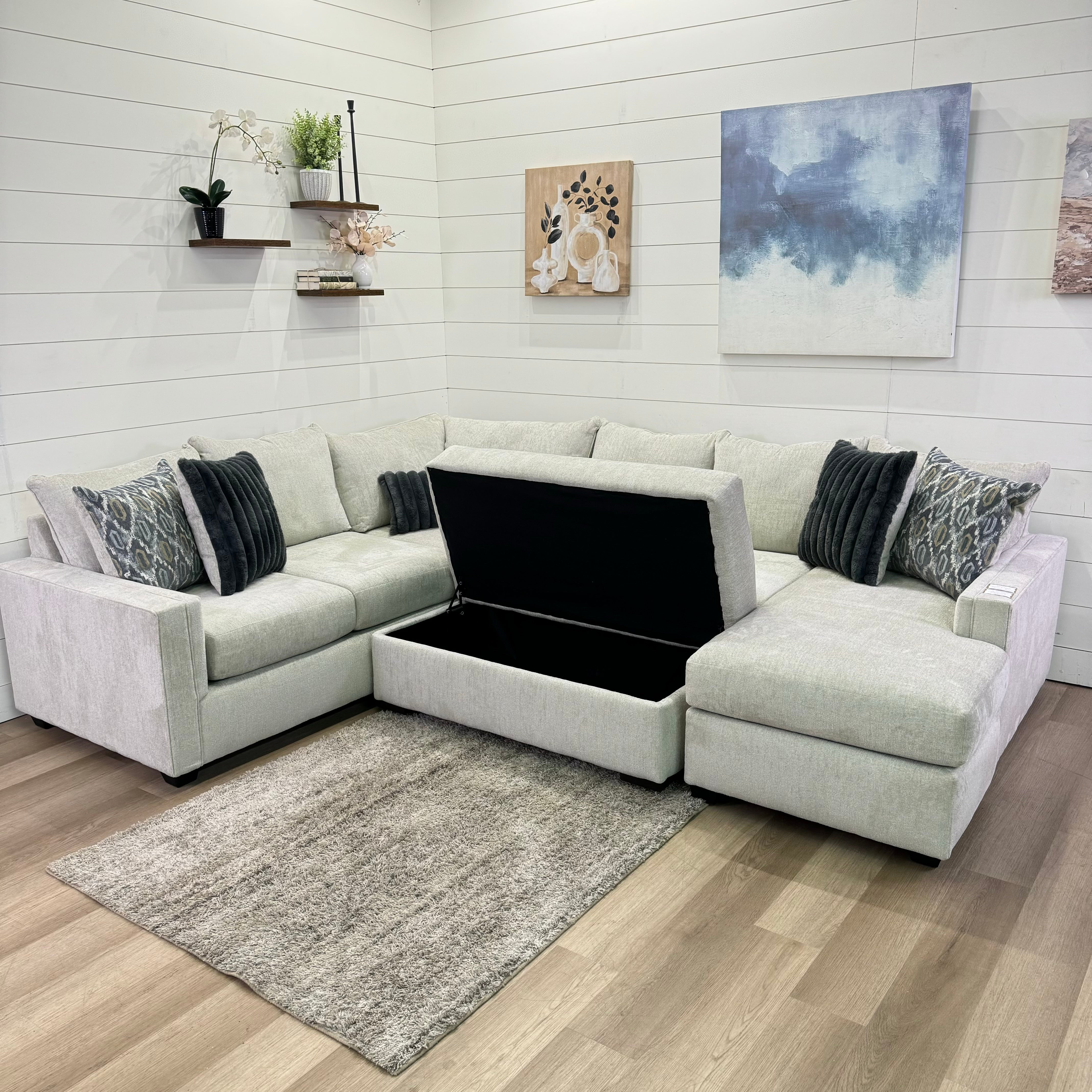 Harper Cream U Shape Reversible Chaise Sectional