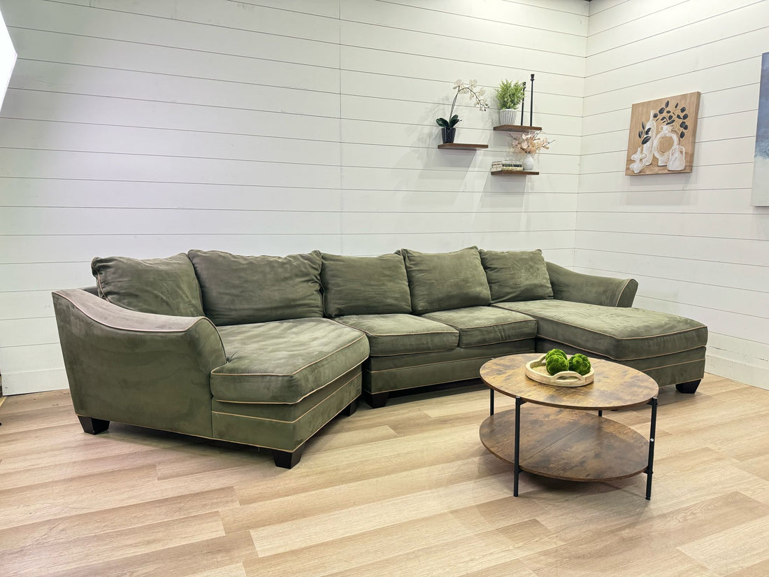 Sage Green Cuddler Chaise Sectional