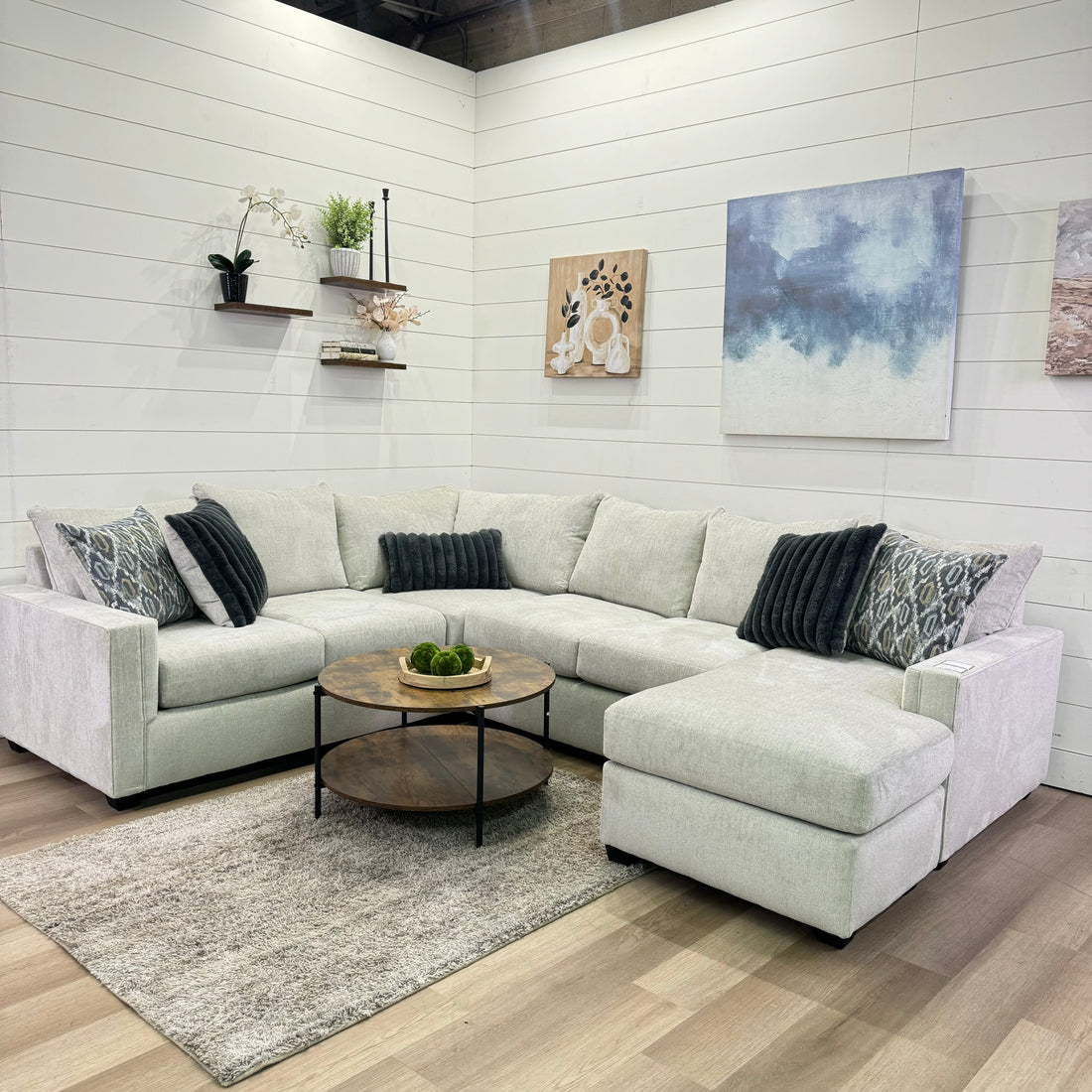 Harper Cream U Shape Reversible Chaise Sectional