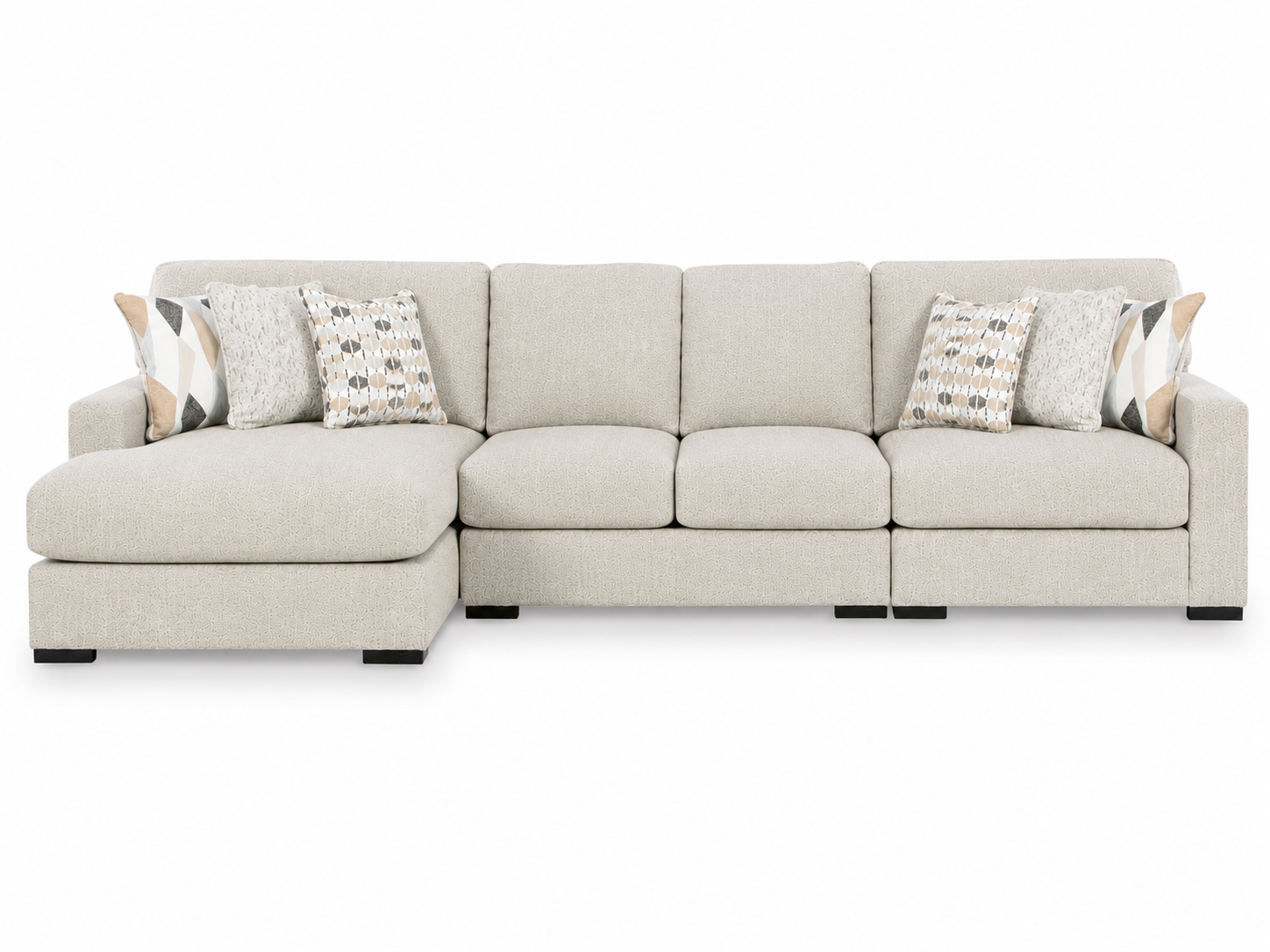 Aria Modular Sectional Dual Chaise In Pebble (Customizable)