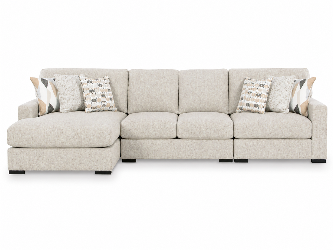 Aria Modular Sectional Dual Chaise In Pebble (Customizable)