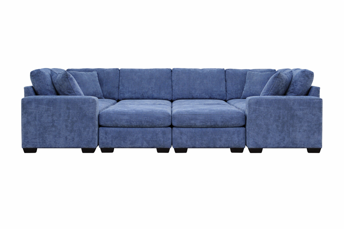 Haven Modular Sectional In Slate Blue (Customizable)