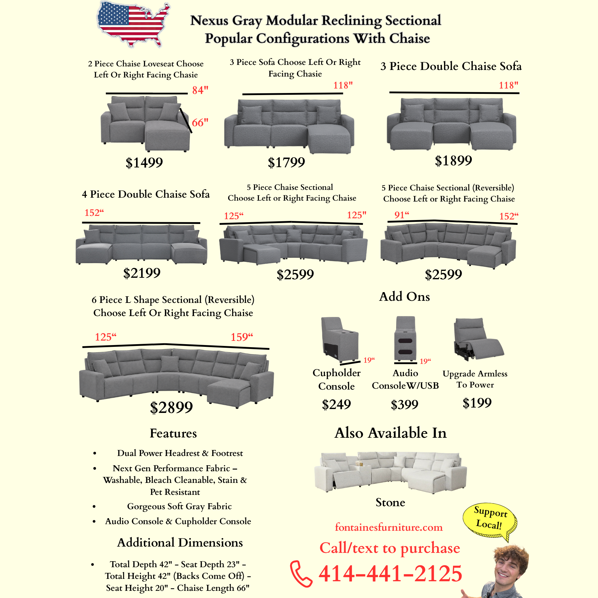 Nexus Modular Reclining Sectional (Customizable)