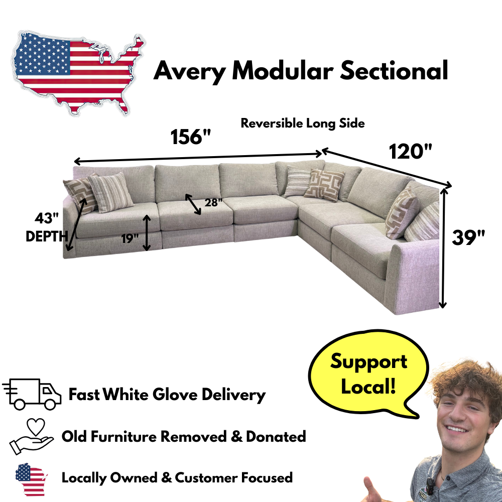 Avery Modular 6 Seat Sectional Sofa