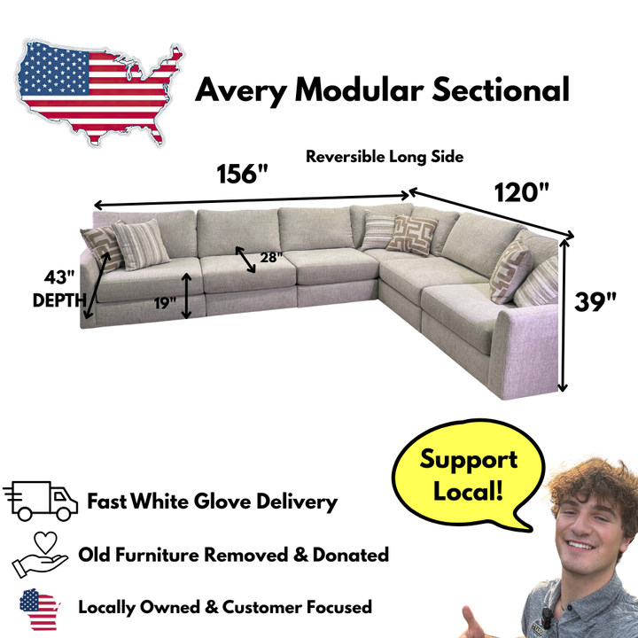 Avery Modular 6 Seat Sectional Sofa
