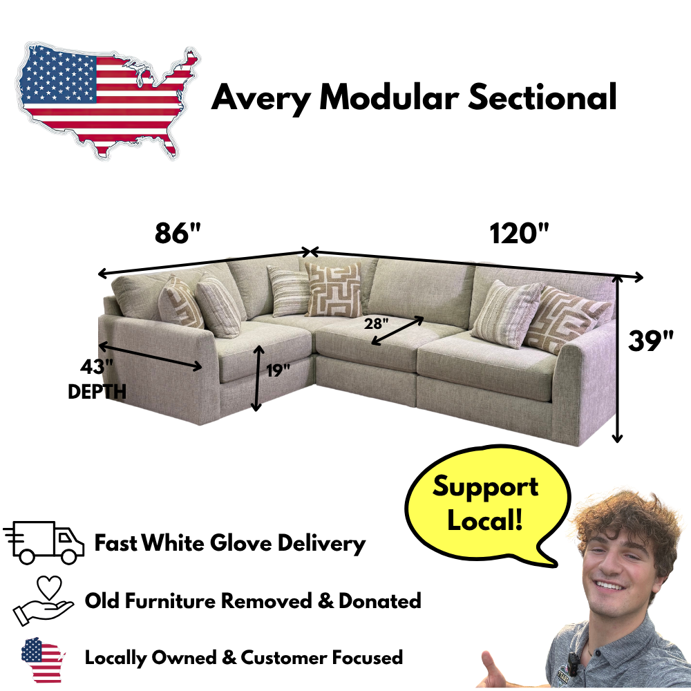 Avery Modular 4 Seat Sectional Sofa