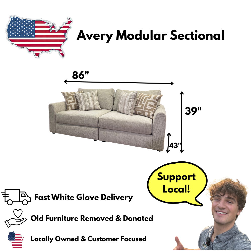 Avery Modular Sectional In Cream (Customizable)