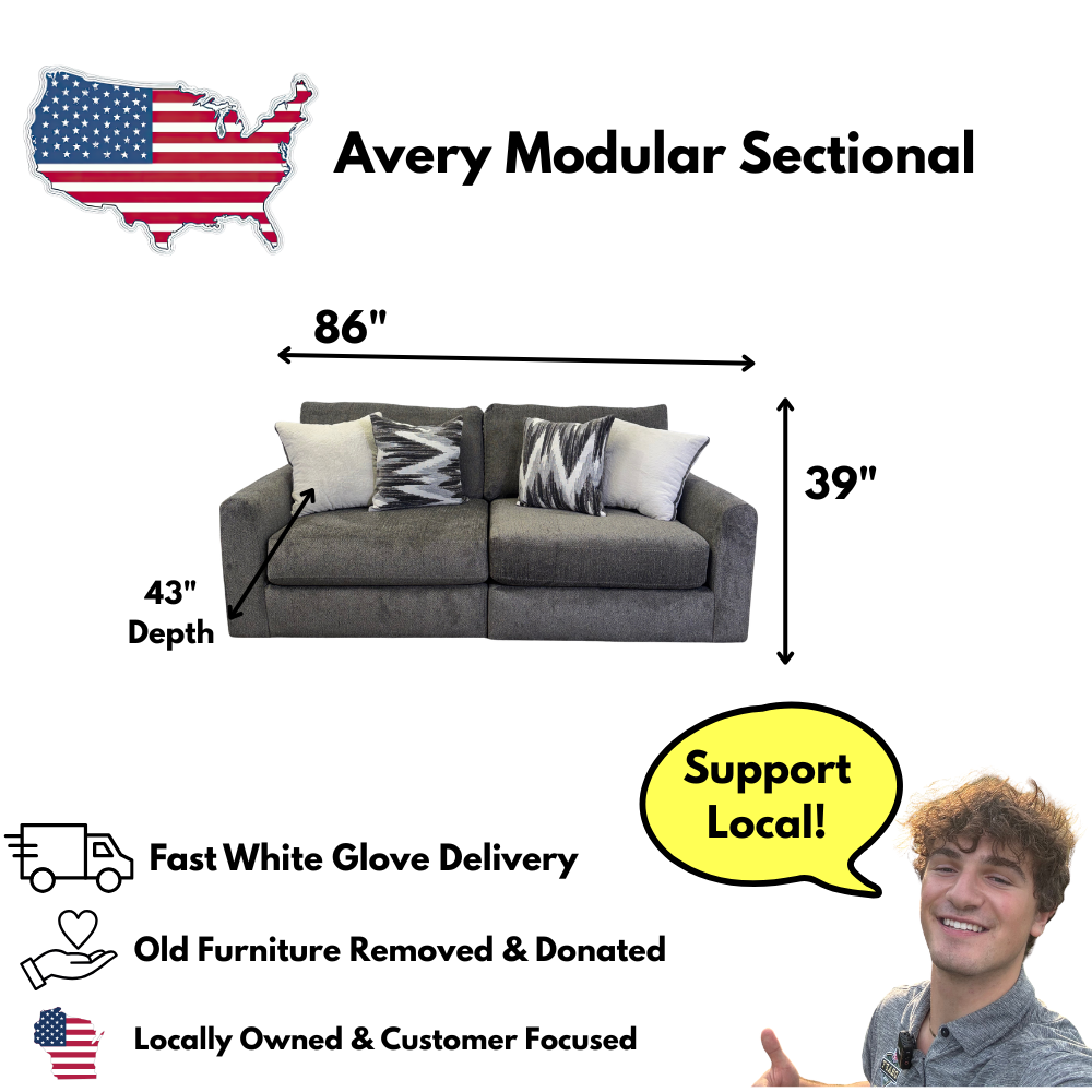 Avery Modular Sectional In Slate Gray (Customizable)