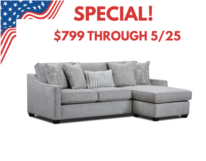 Michigan Gray Sectional Sofa (Reversible Chaise)