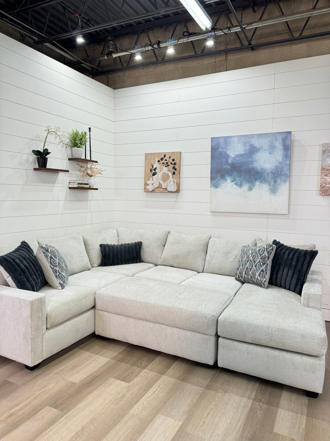 Harper Cream U Shape Reversible Chaise Sectional