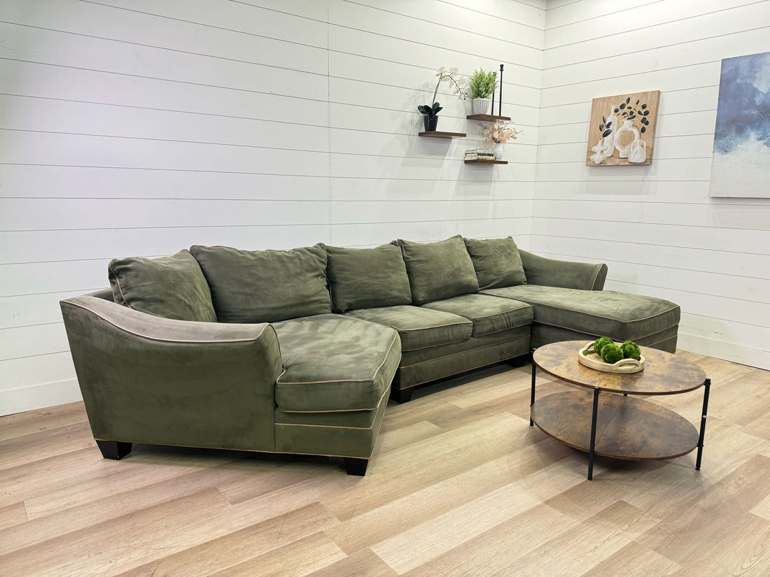Sage Green Cuddler Chaise Sectional