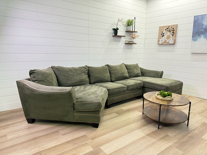 Sage Green Cuddler Chaise Sectional