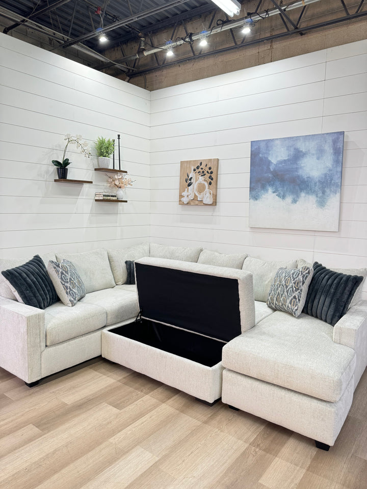 Harper Cream U Shape Reversible Chaise Sectional