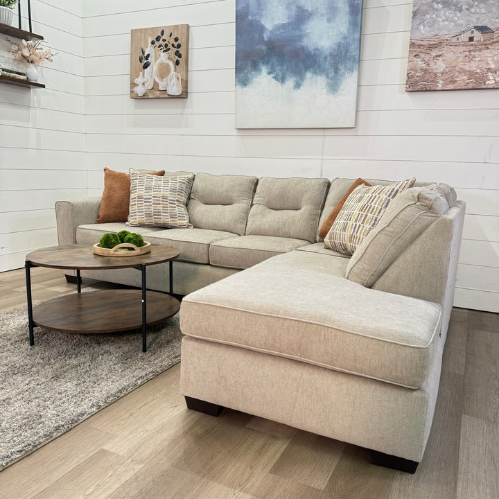 Weston Oatmeal Beige Chaise Sectional Sofa