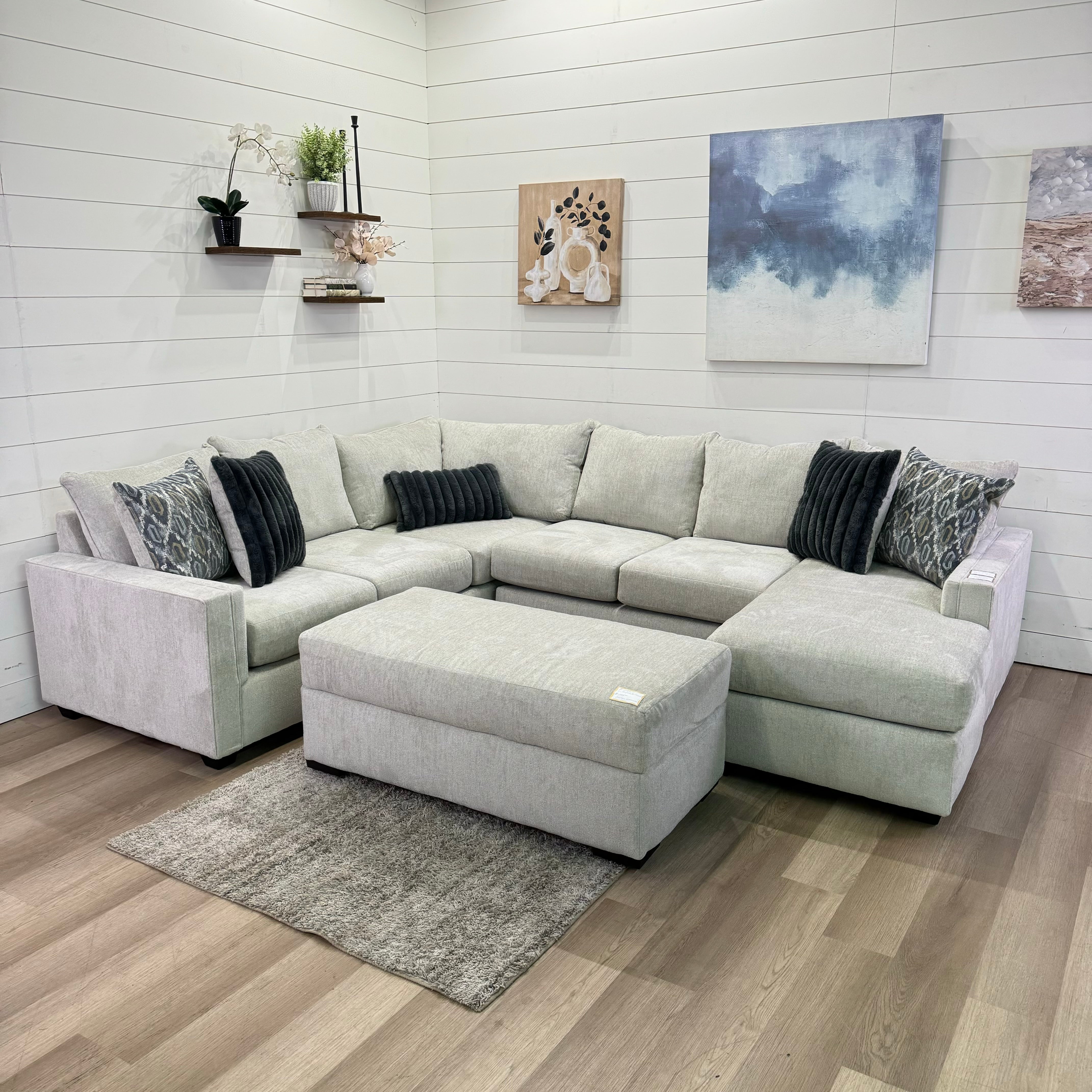 Harper Cream U Shape Reversible Chaise Sectional