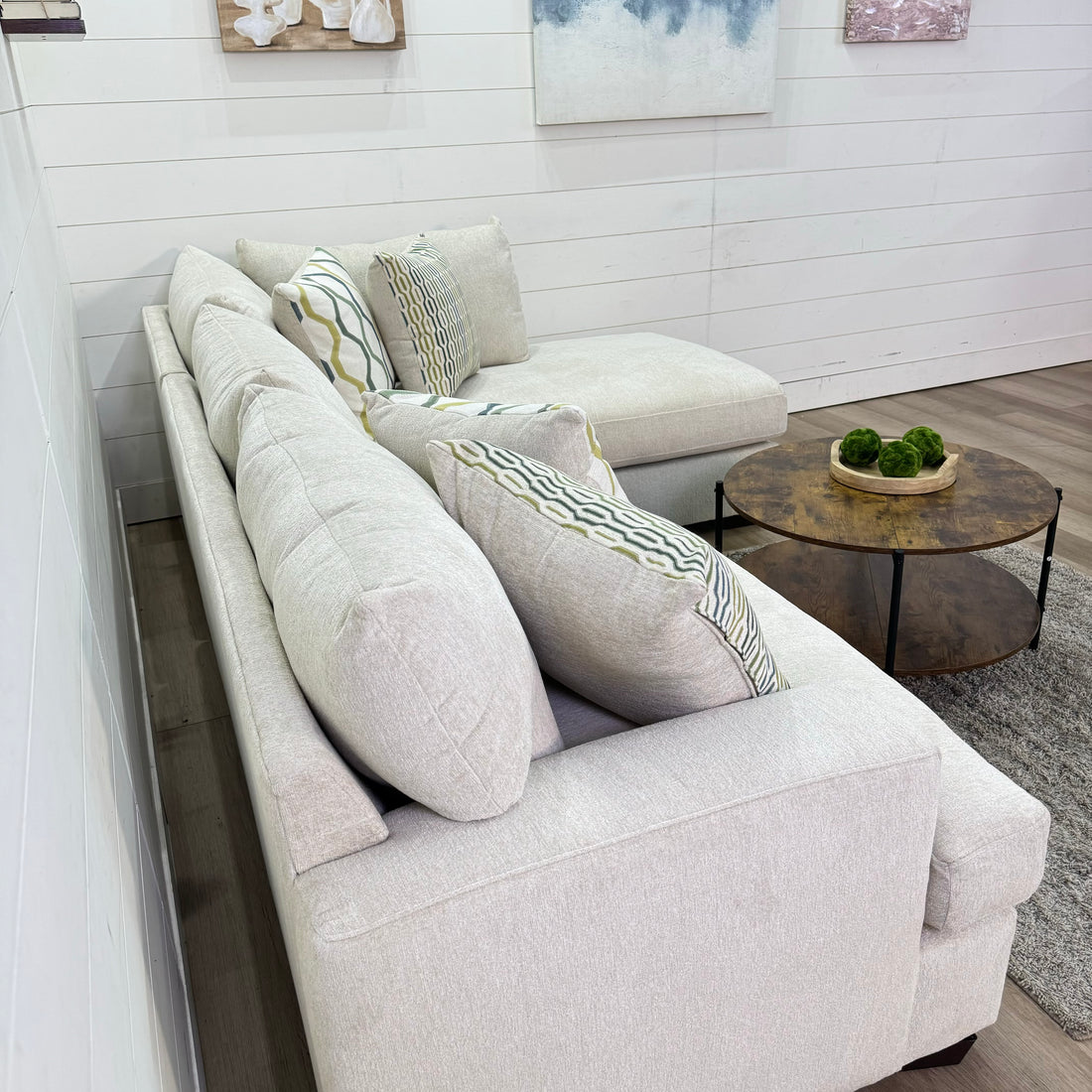 Sahara Cream Two Piece Chaise Sectional