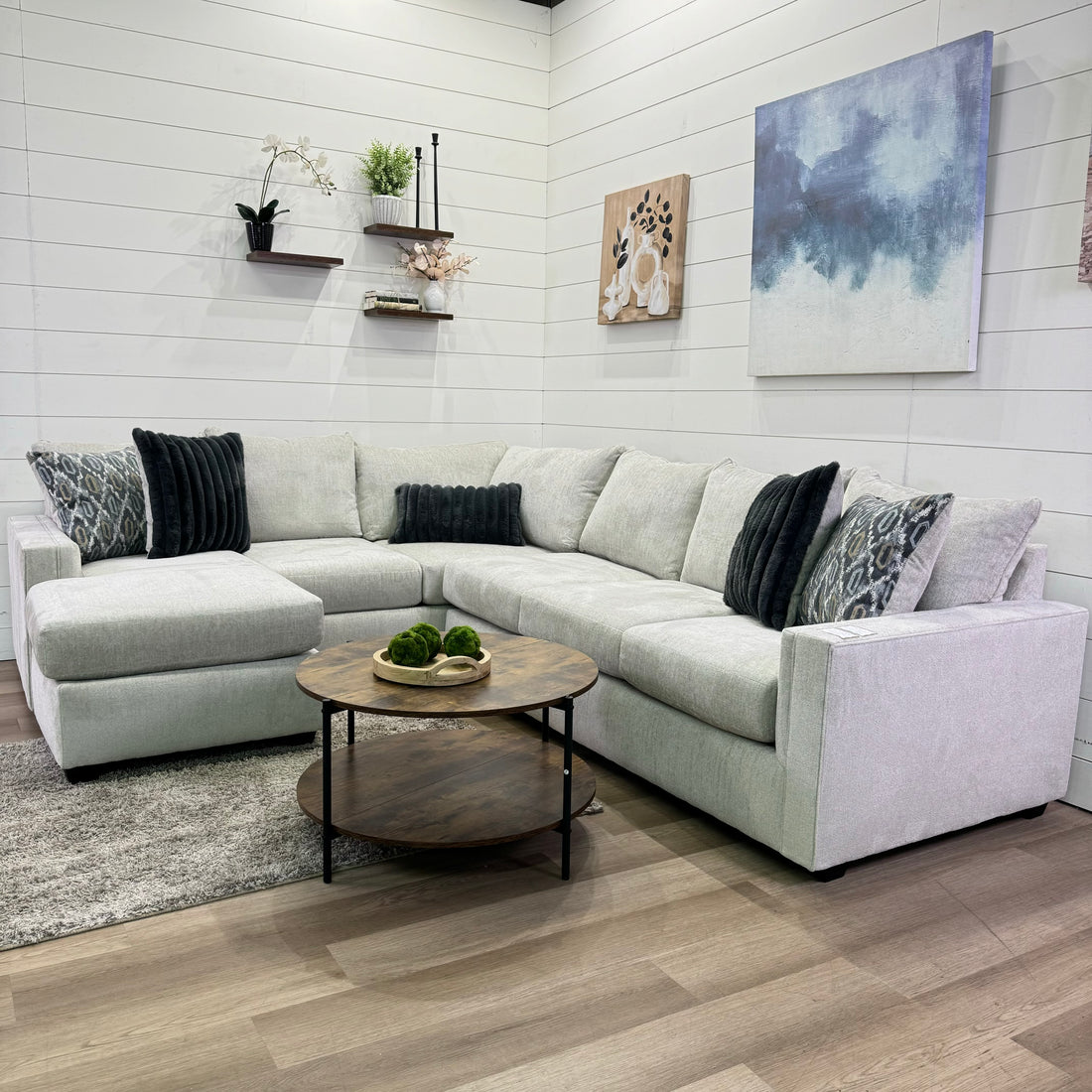 Harper Cream U Shape Reversible Chaise Sectional