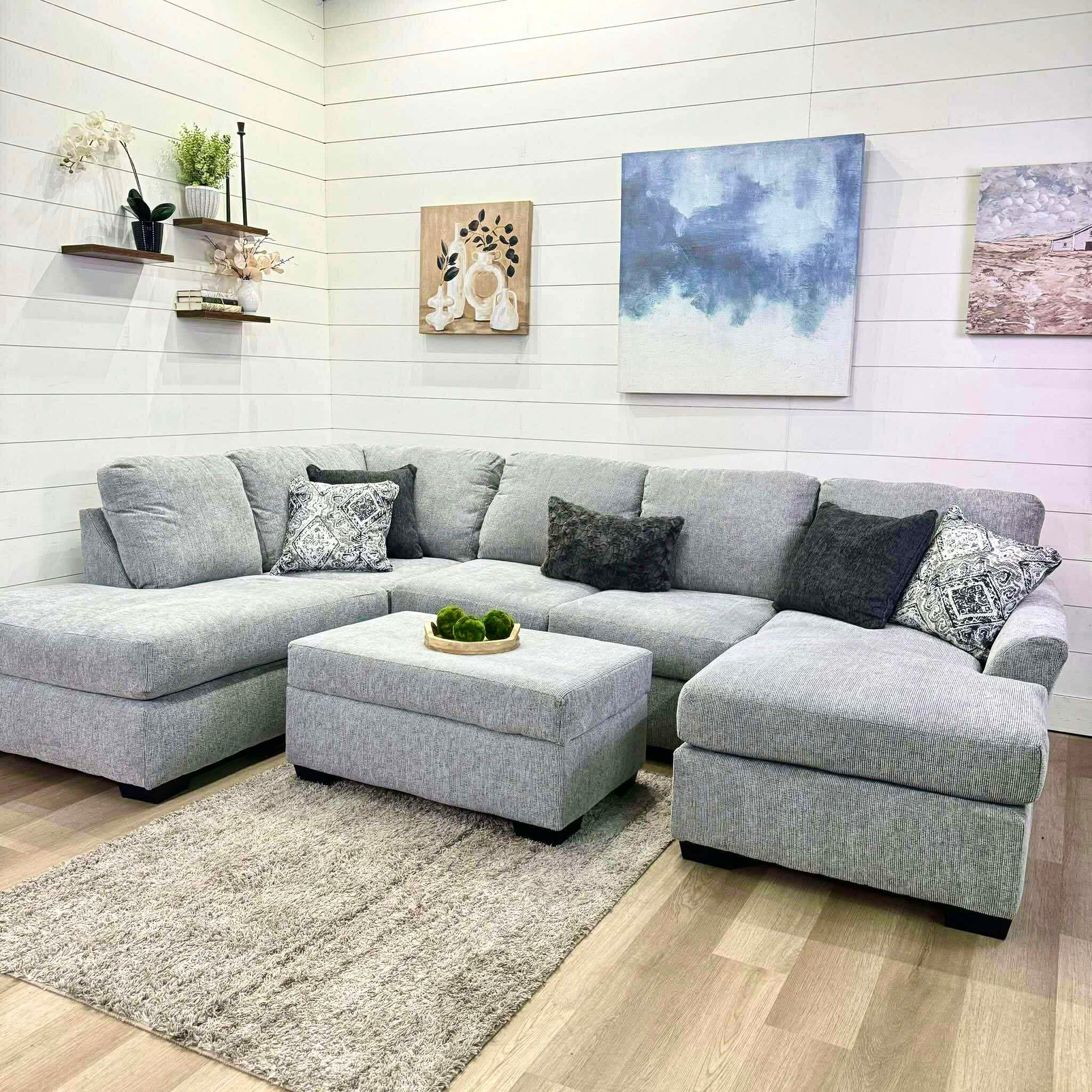 Brayden Double Chaise Sectional In Gray