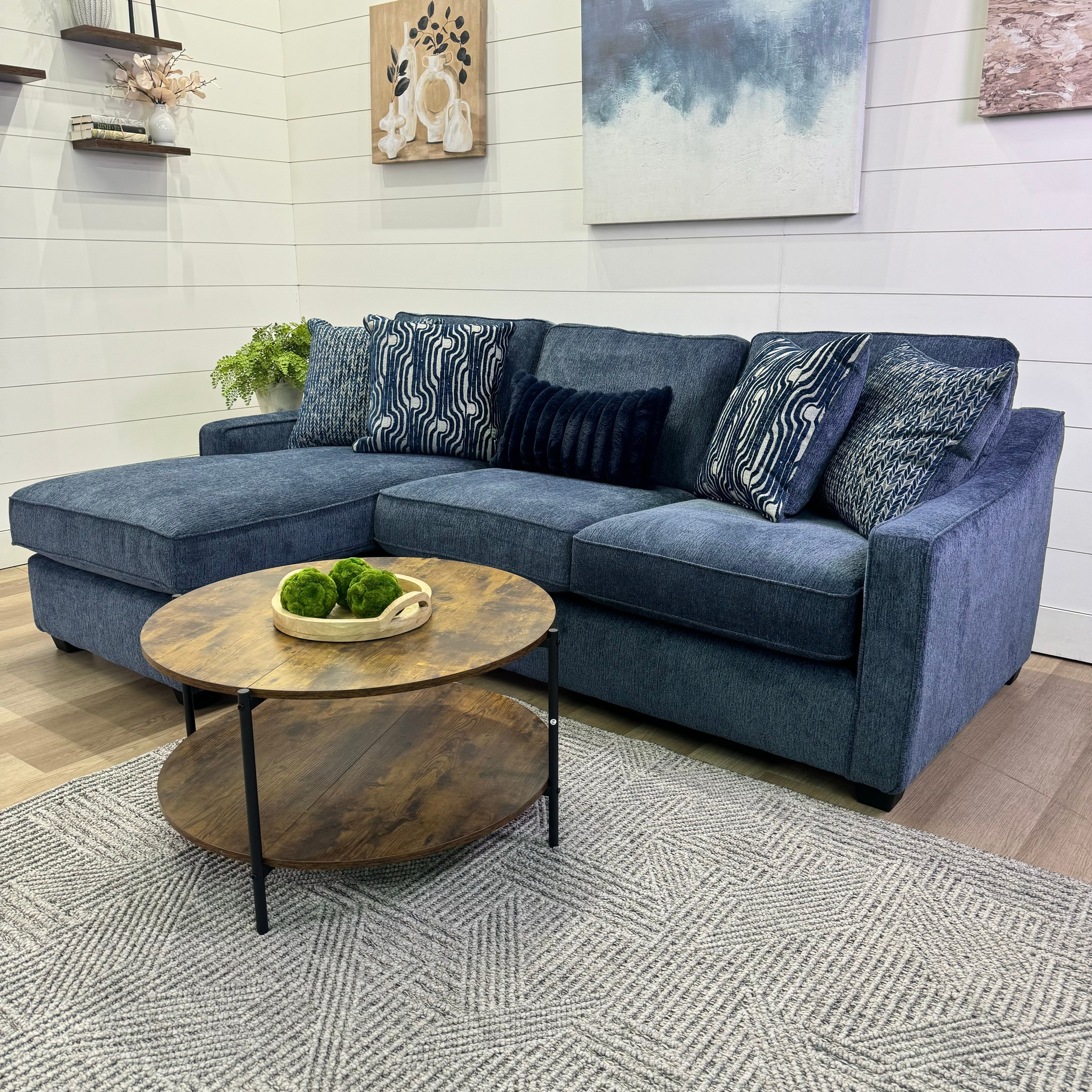🔥 BF SPECIAL! - Michigan Blue Sectional Sofa Reversible Chaise