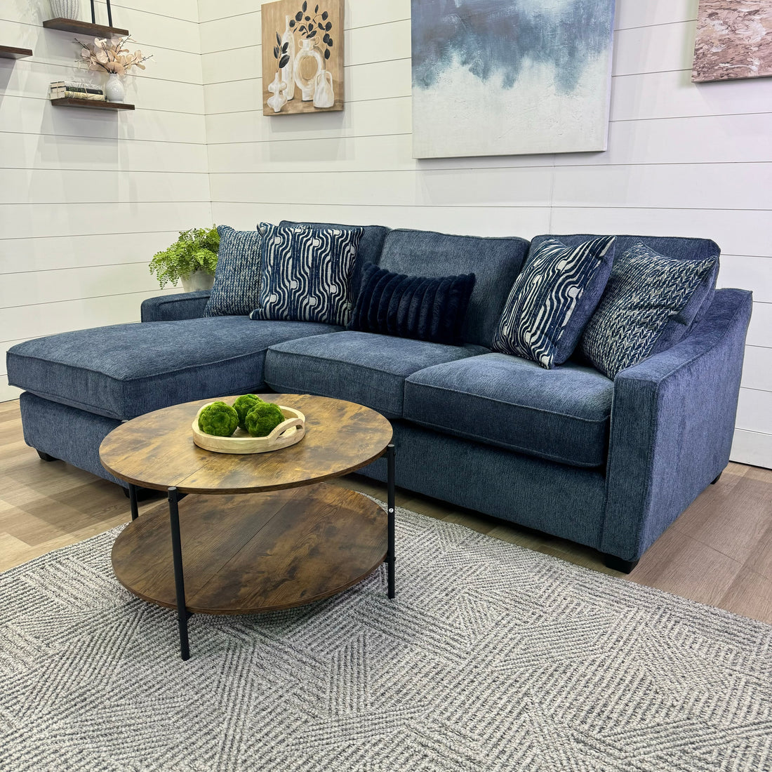 🔥 BF SPECIAL! - Michigan Blue Sectional Sofa Reversible Chaise