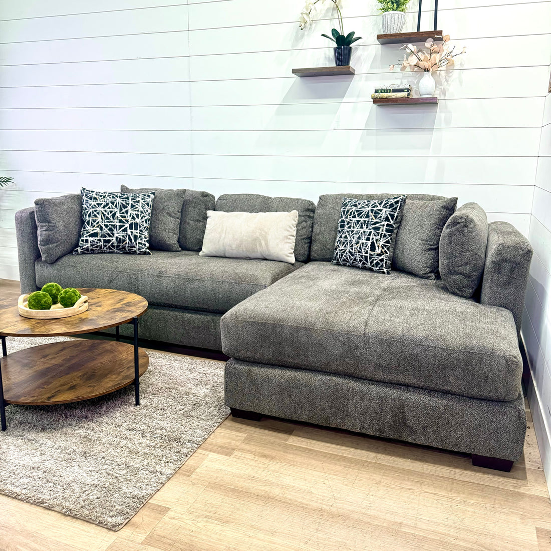 Bruce Oversized Chaise Sectional with Ottoman