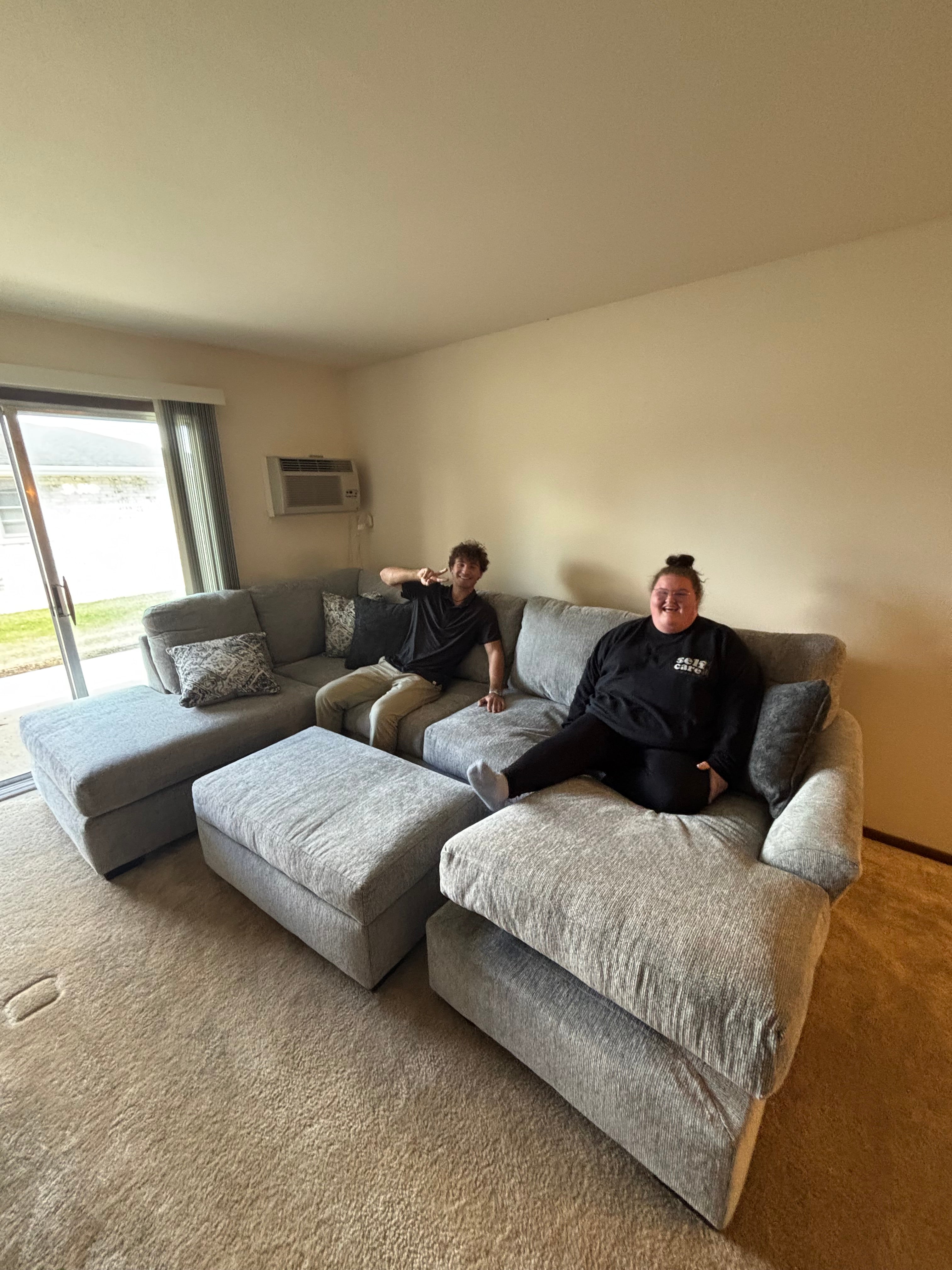 Brayden Double Chaise Sectional In Gray