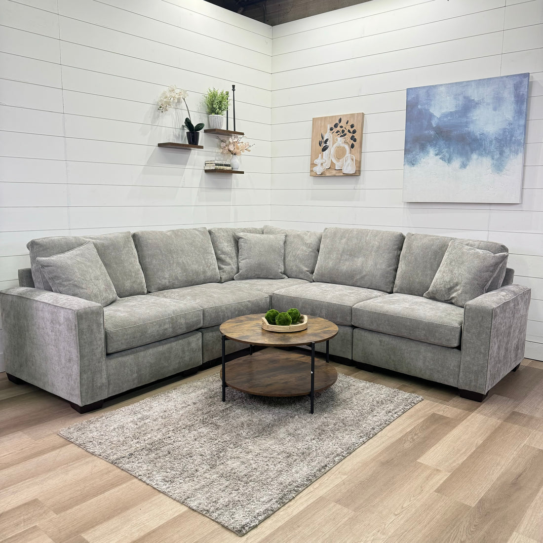 Haven Modular Ash 5 Piece Sectional Sofa