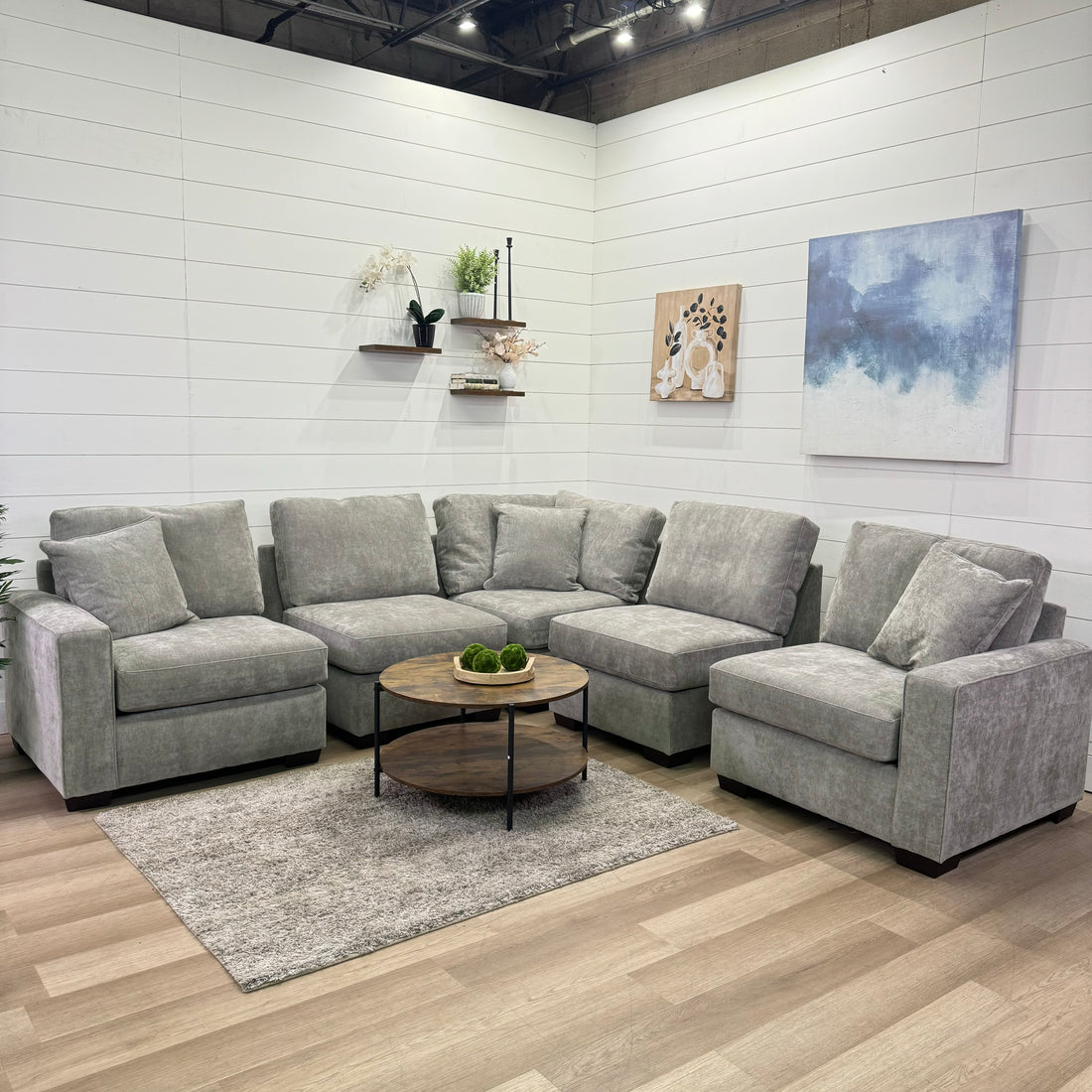 Haven Modular Ash 5 Piece Sectional Sofa