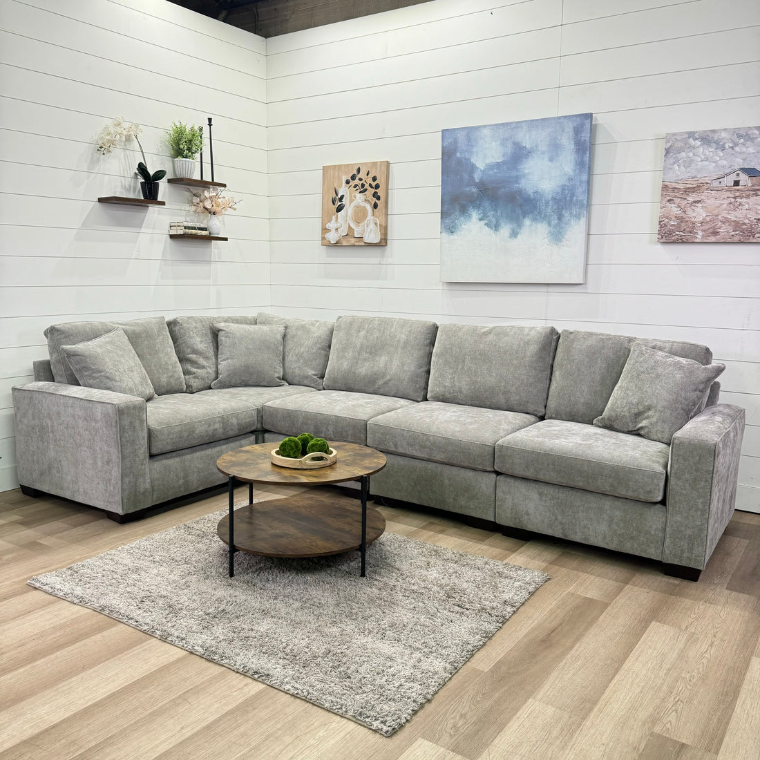 Haven Modular Ash 5 Piece Sectional Sofa