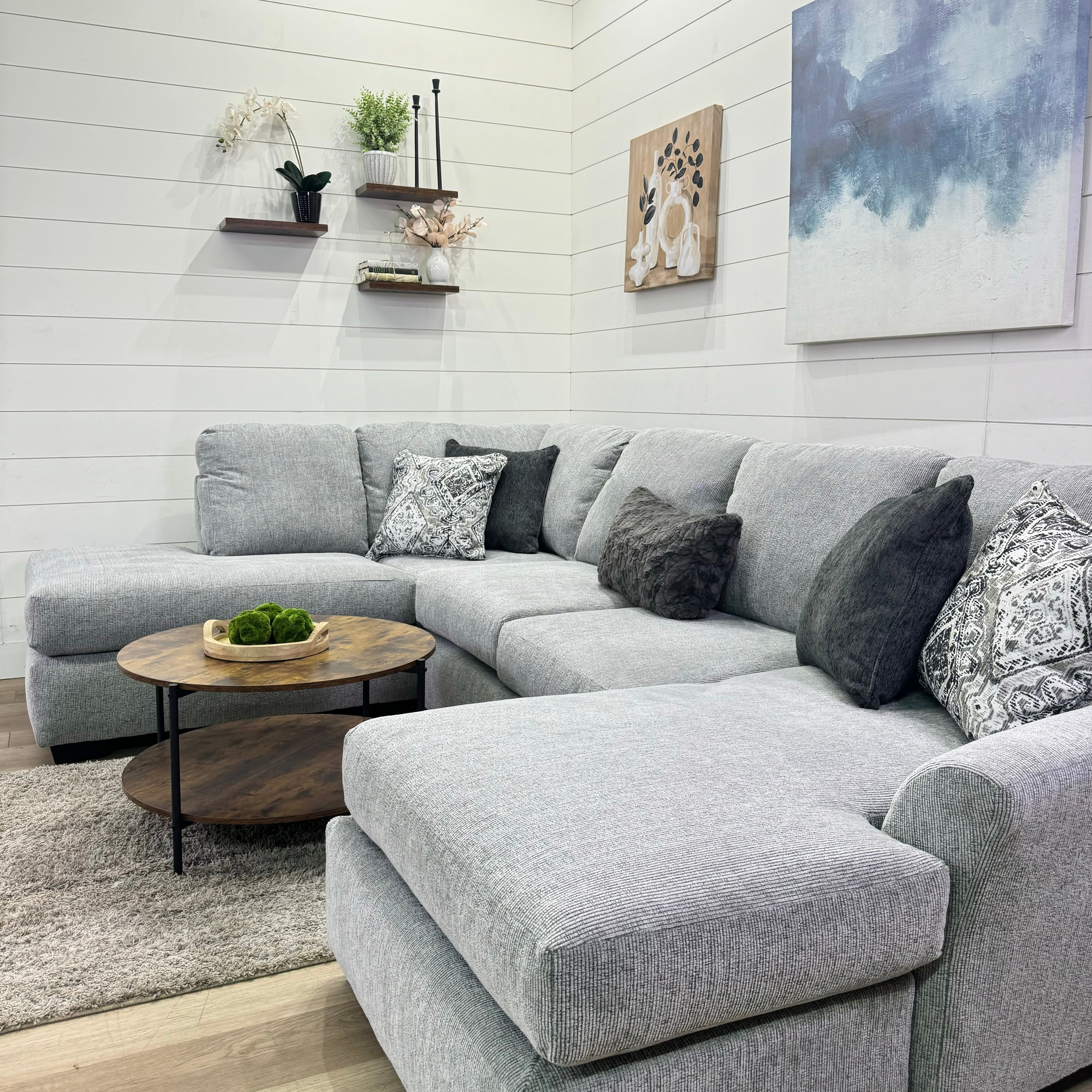 Brayden Double Chaise Sectional In Gray