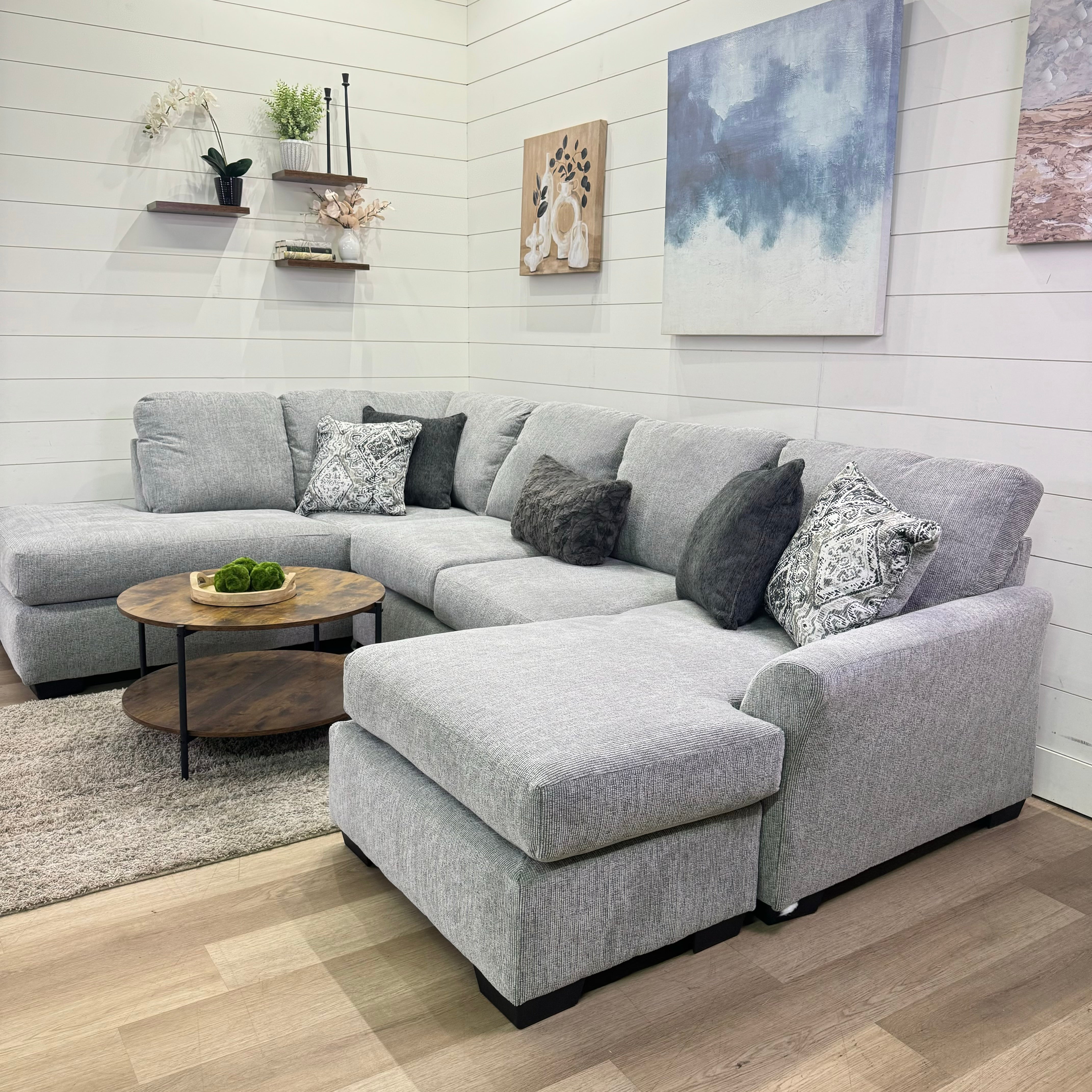 Brayden Double Chaise Sectional In Gray