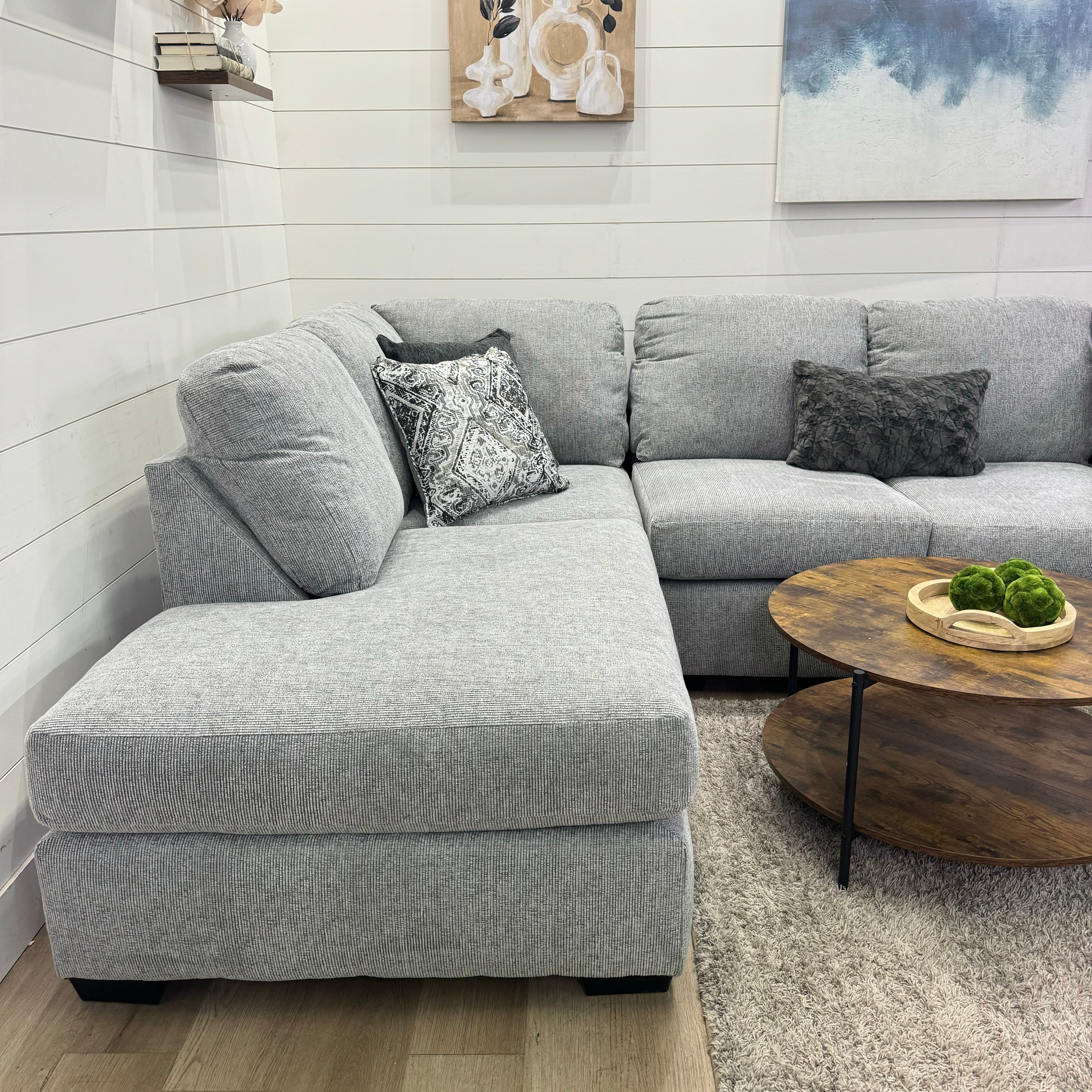 Brayden Double Chaise Sectional In Gray