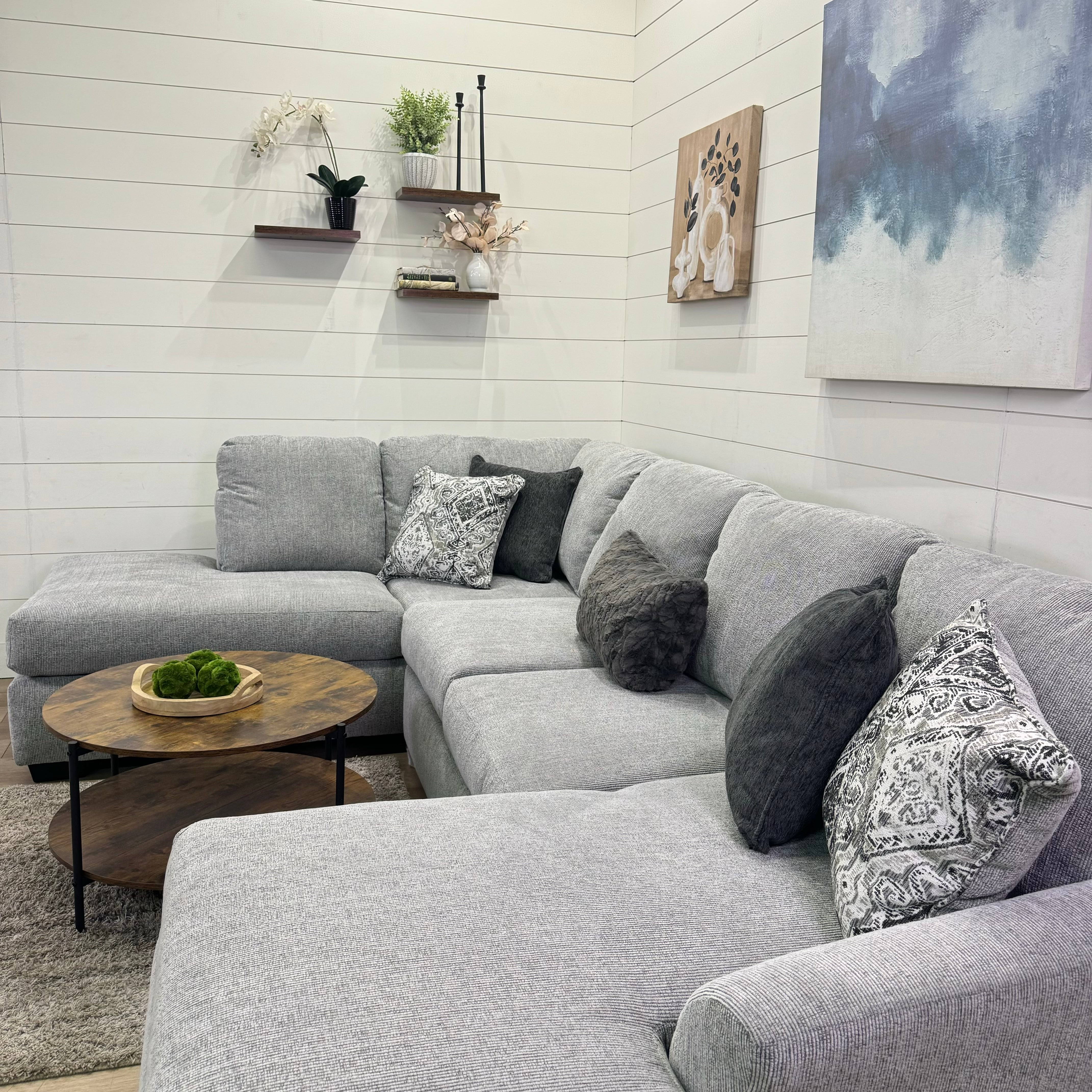 Brayden Double Chaise Sectional In Gray