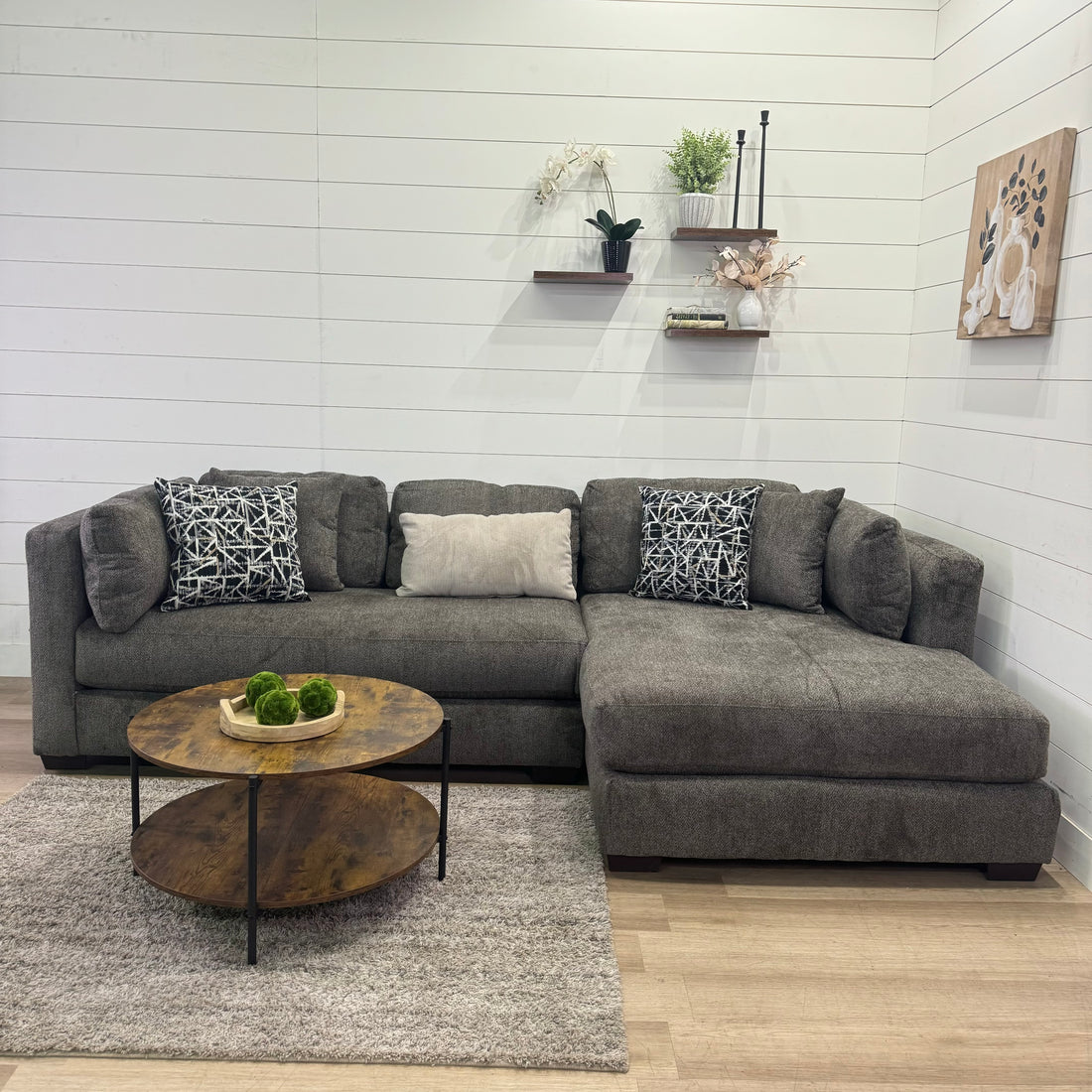 Bruce Oversized Chaise Sectional with Ottoman