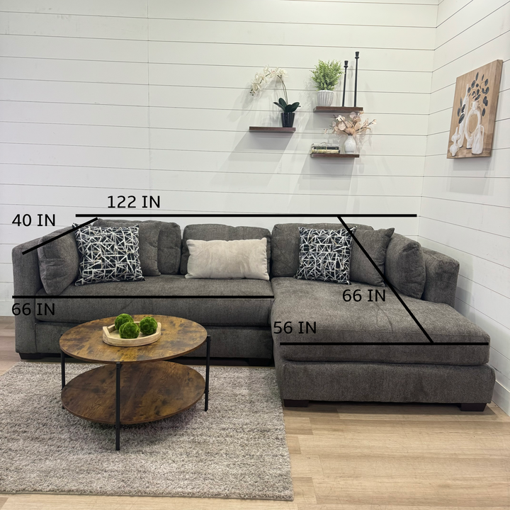 Bruce Oversized Chaise Sectional with Ottoman