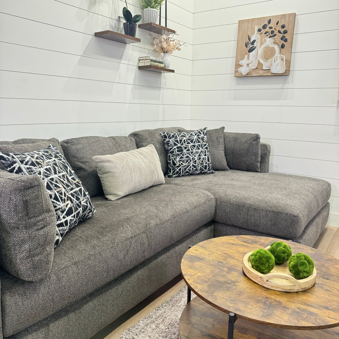 Bruce Oversized Chaise Sectional with Ottoman