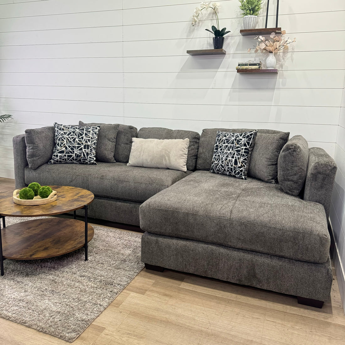 Bruce Oversized Chaise Sectional with Ottoman