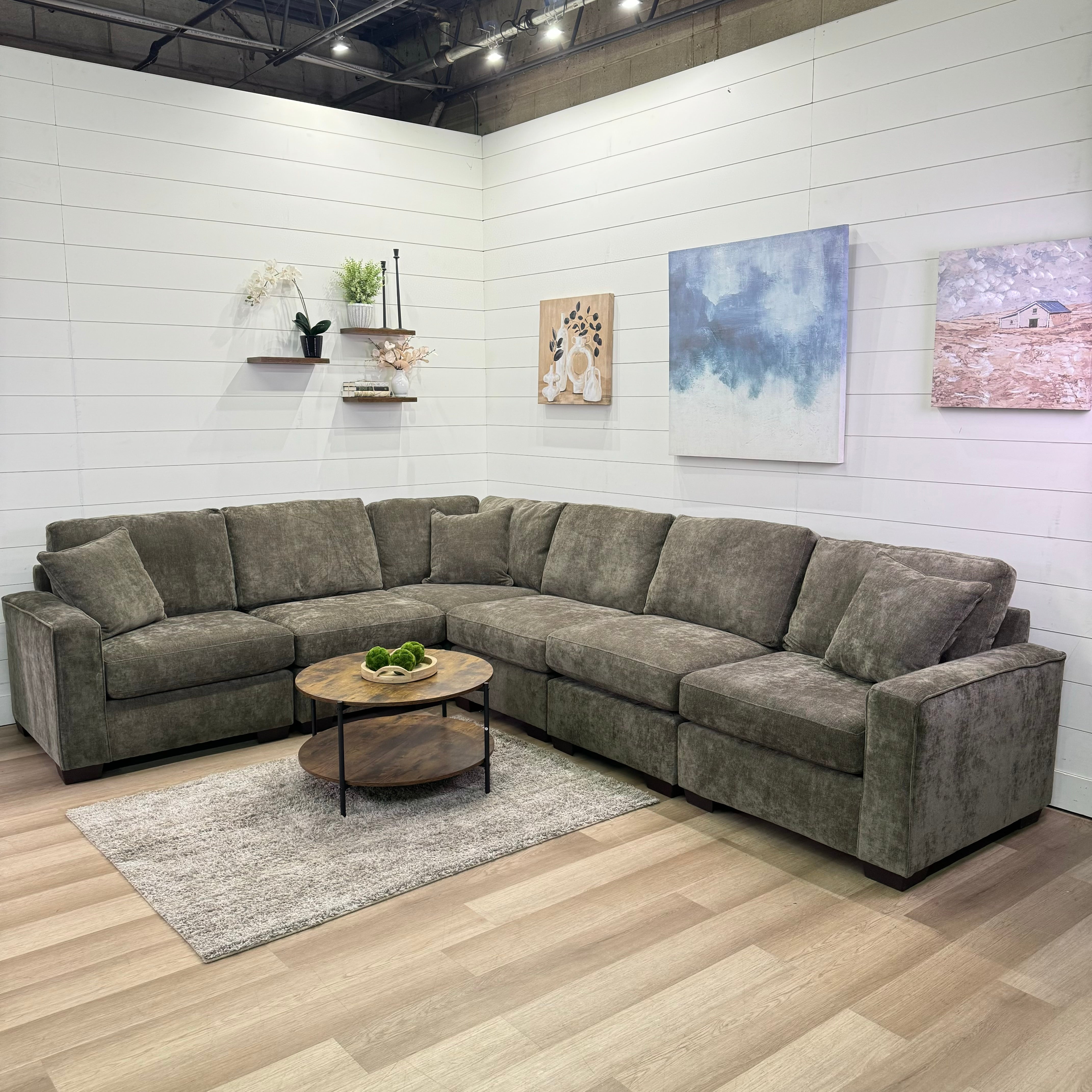 Haven Modular Mocha 7 Piece Sectional Sofa