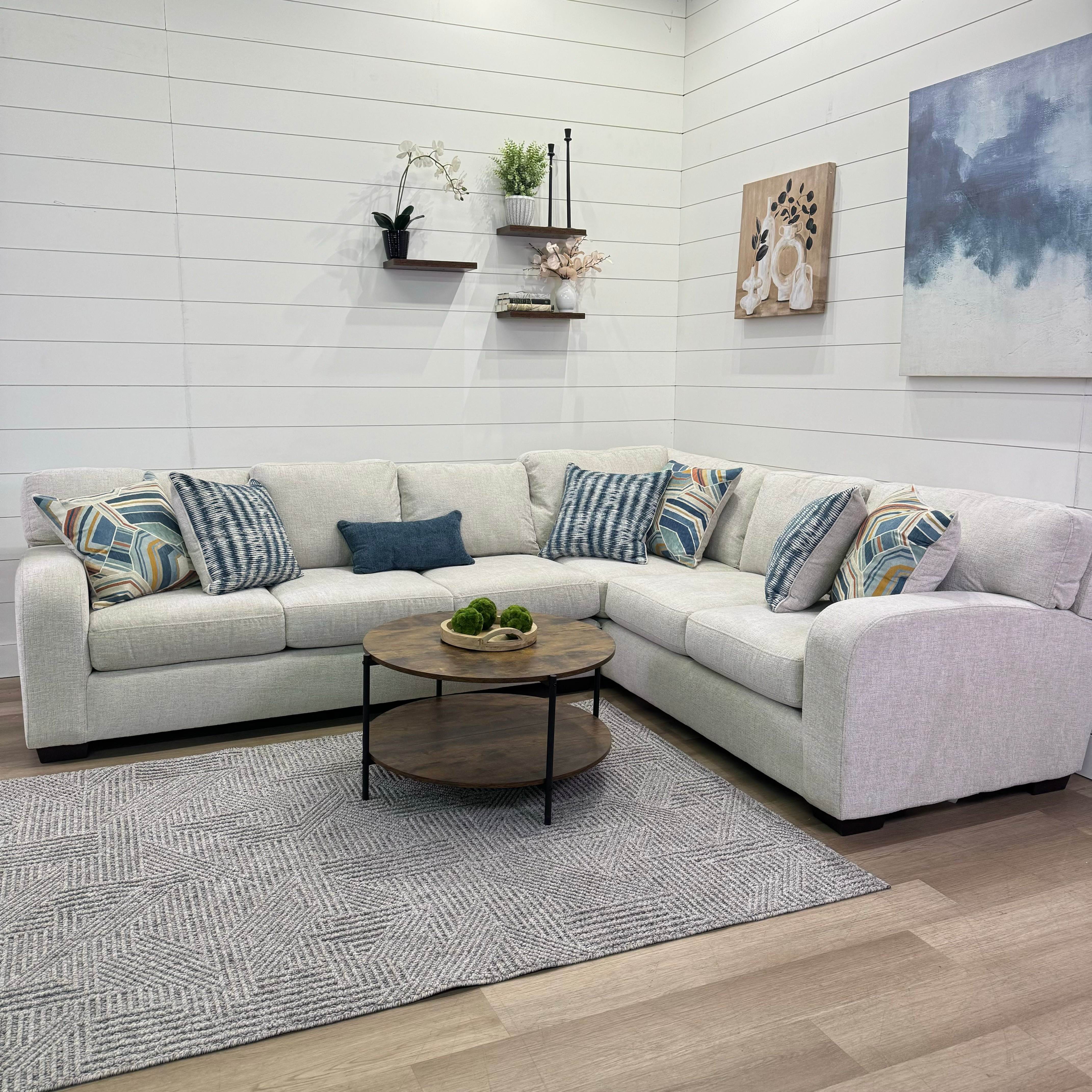 🔥 BF SPECIAL - Bayview Cream L Shaped Sectional Sofa