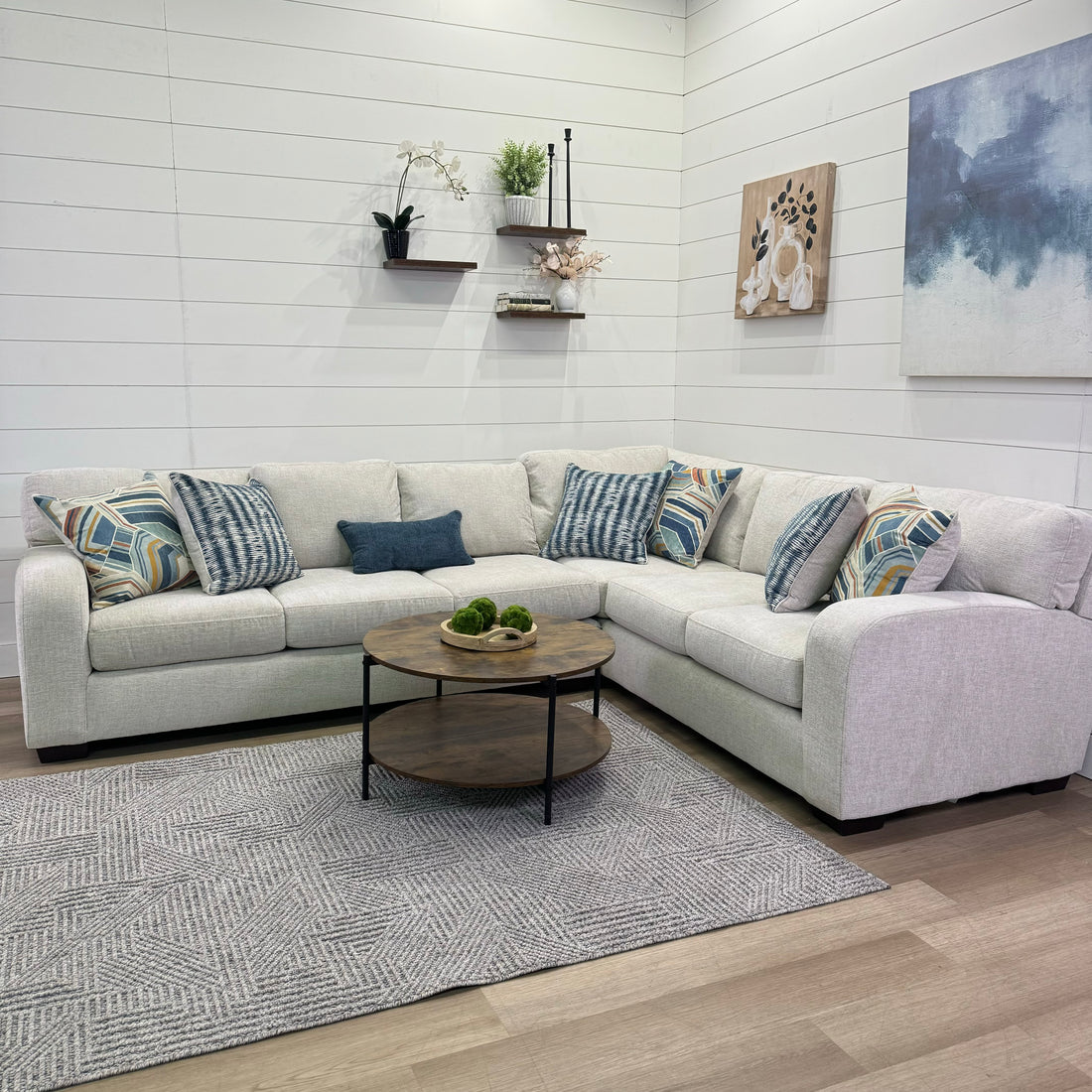 🔥 BF SPECIAL - Bayview Cream L Shaped Sectional Sofa