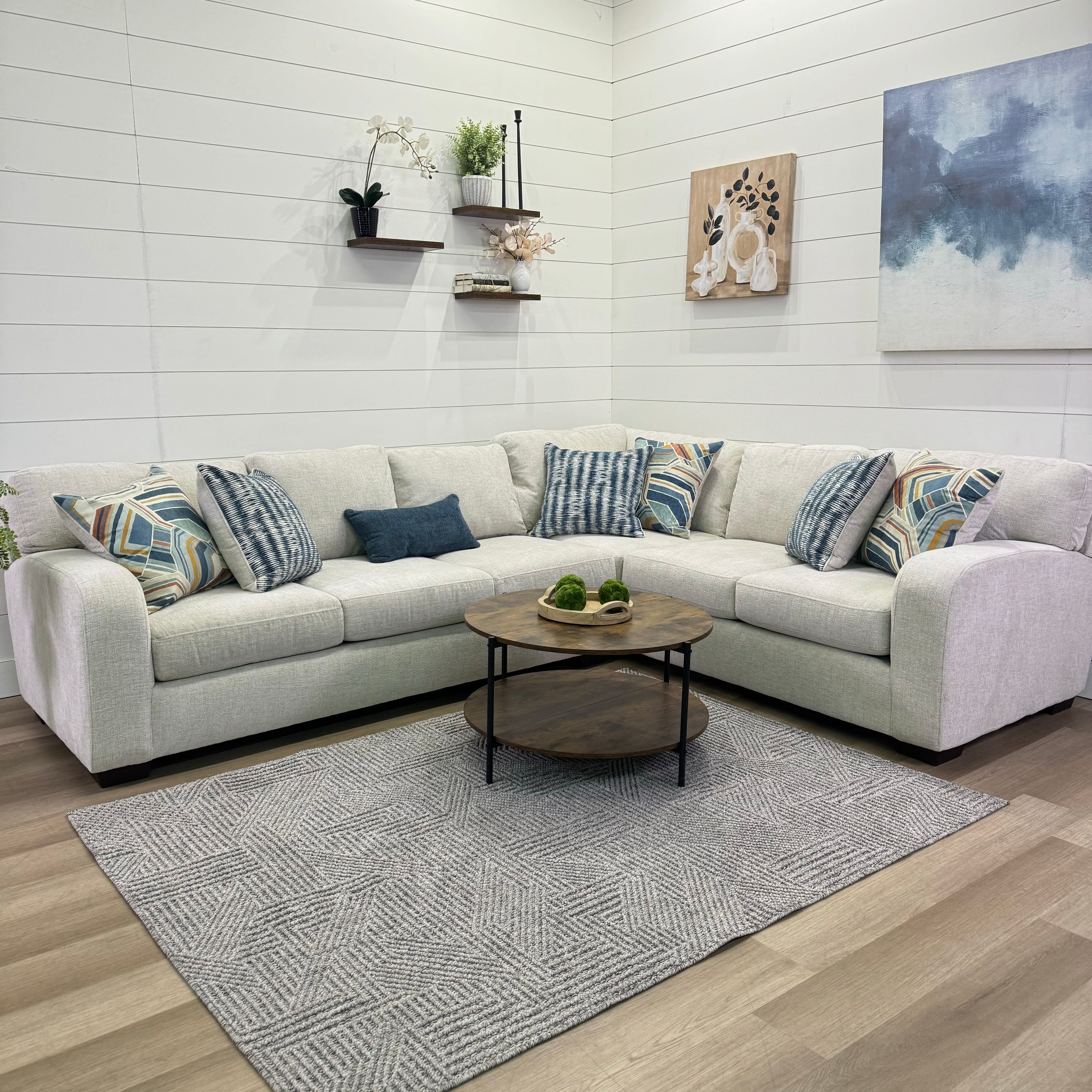 🔥 BF SPECIAL - Bayview Cream L Shaped Sectional Sofa