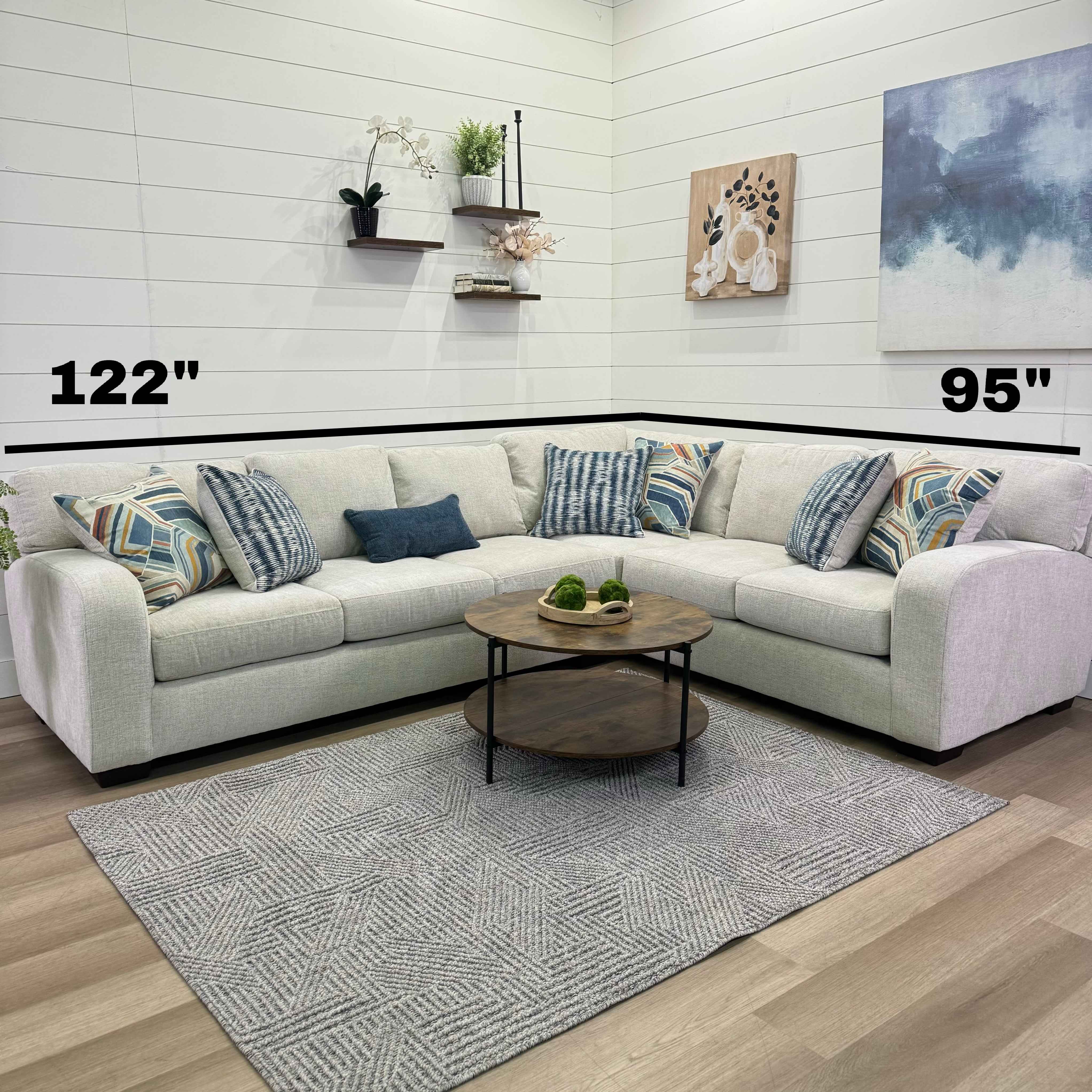 🔥 BF SPECIAL - Bayview Cream L Shaped Sectional Sofa