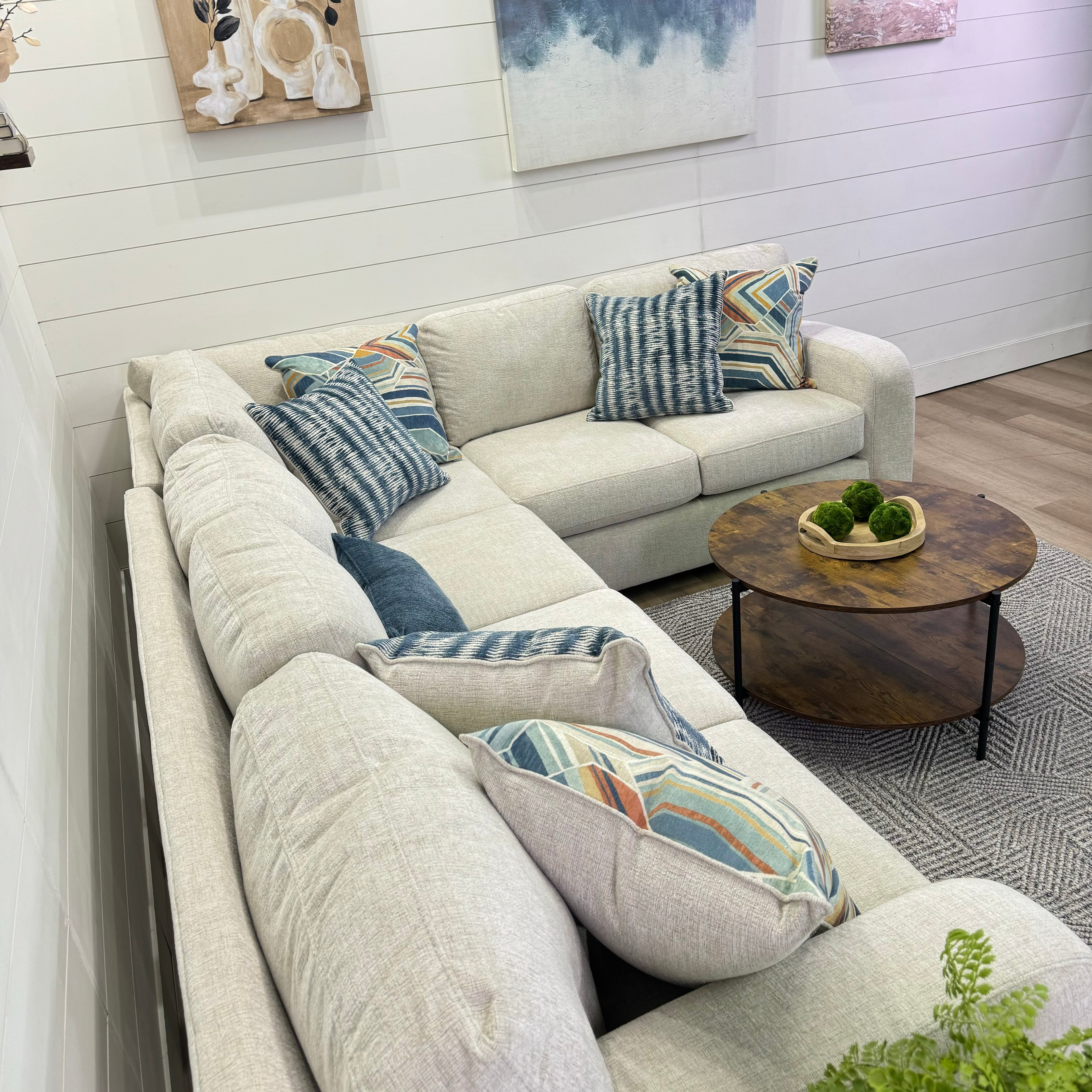🔥 BF SPECIAL - Bayview Cream L Shaped Sectional Sofa