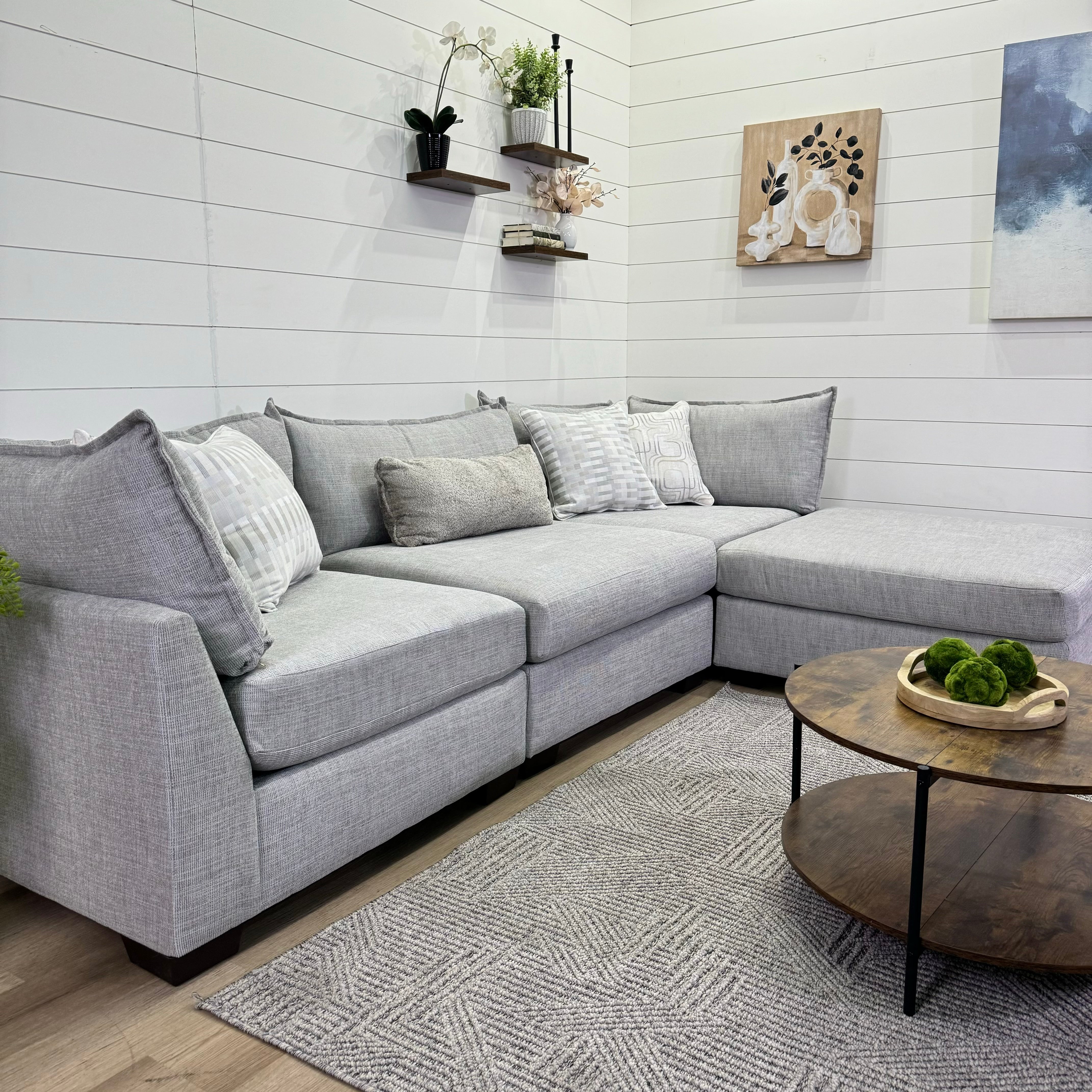The Lounge Modular 4 Piece Sectional In Beige