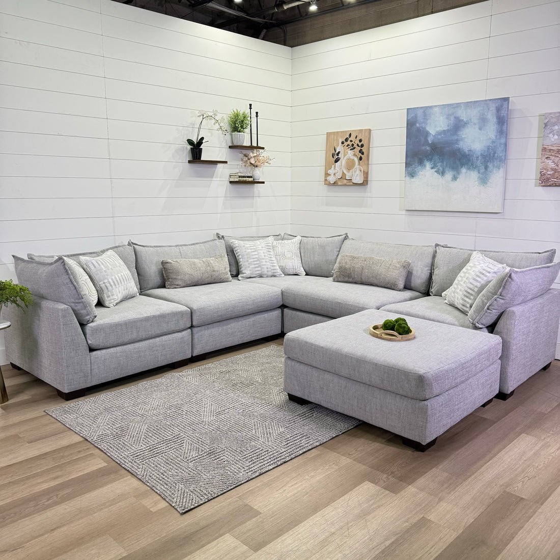 The Lounge Modular 6 Piece Sectional In Beige
