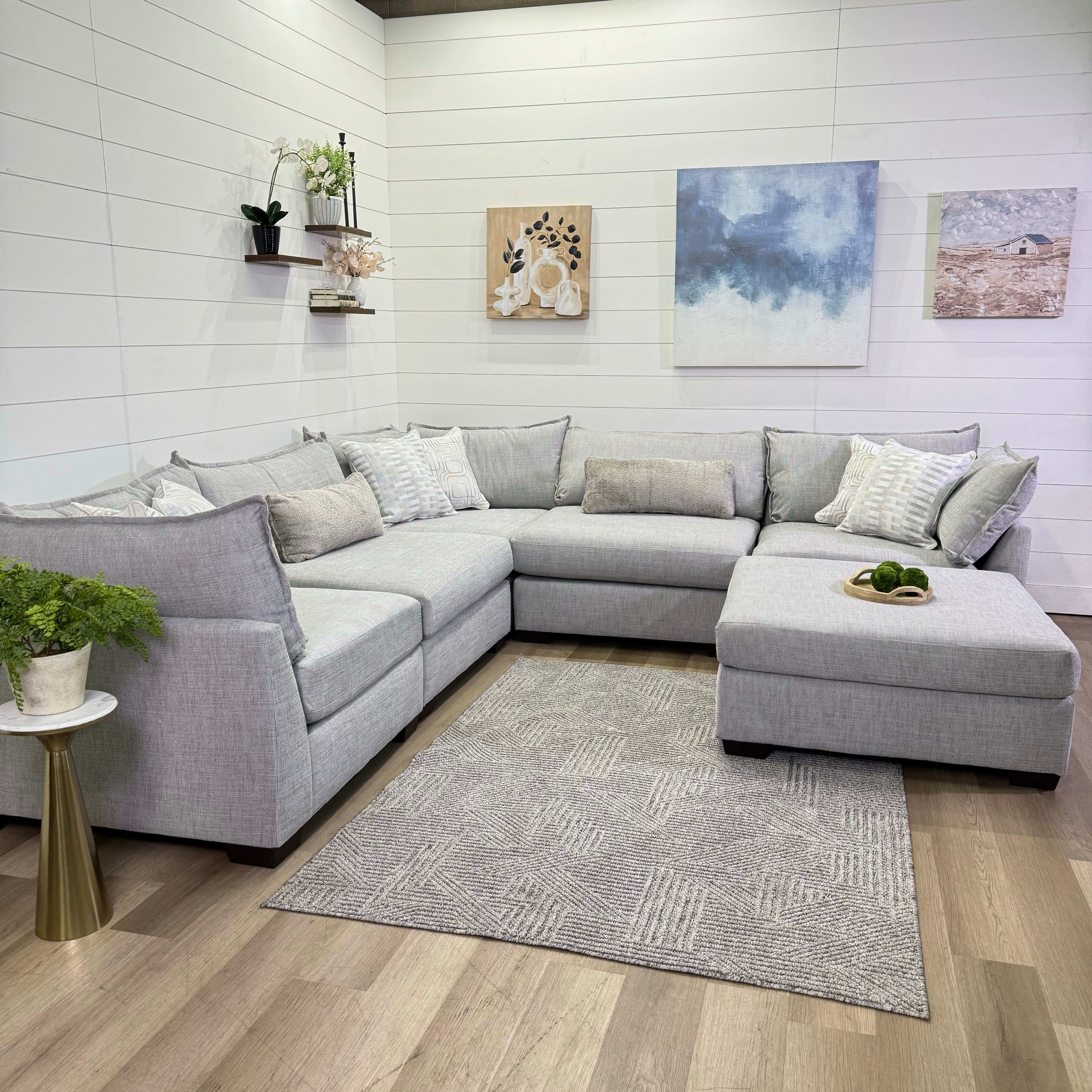 The Lounge Modular 6 Piece Sectional In Beige