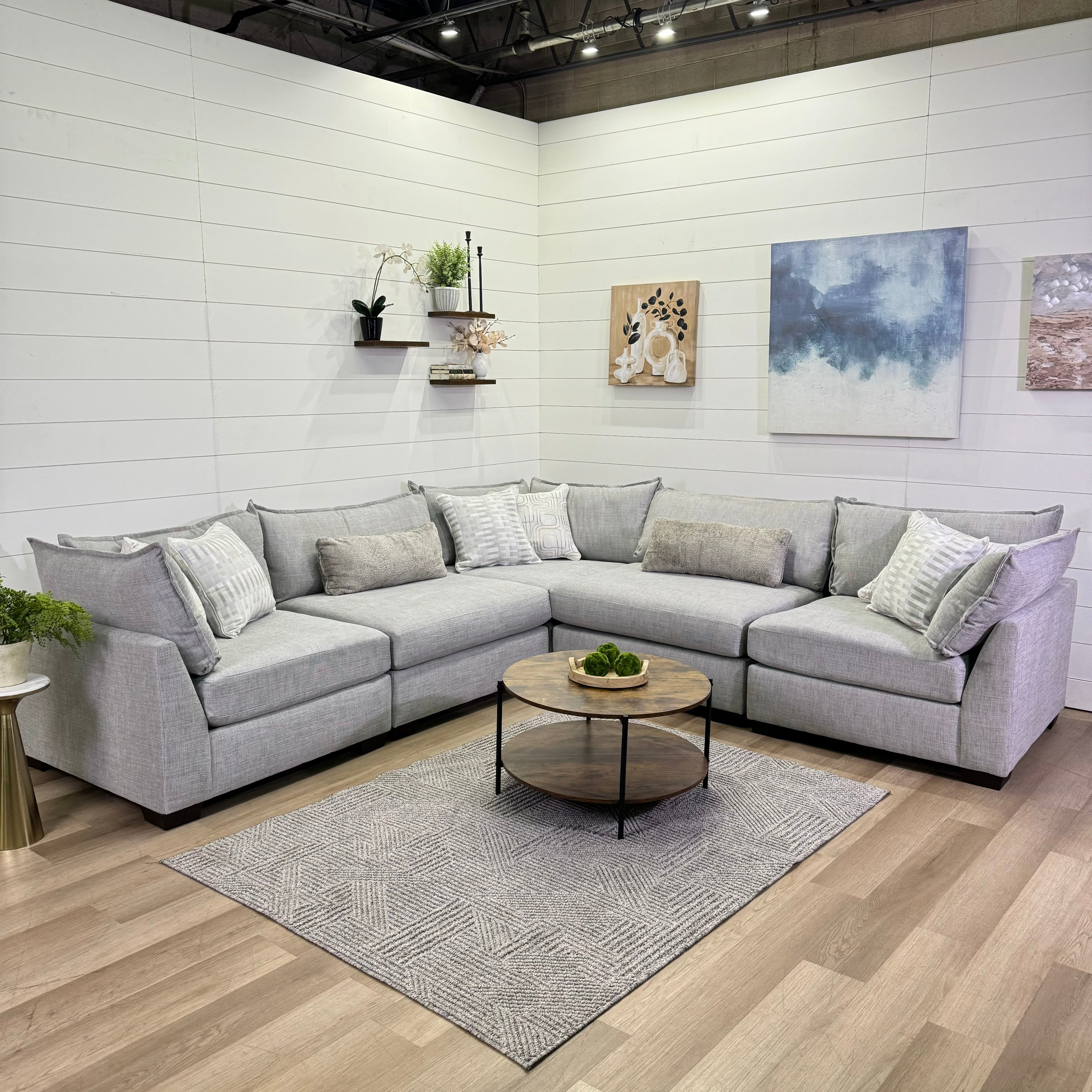 The Lounge Modular 6 Piece Sectional In Beige